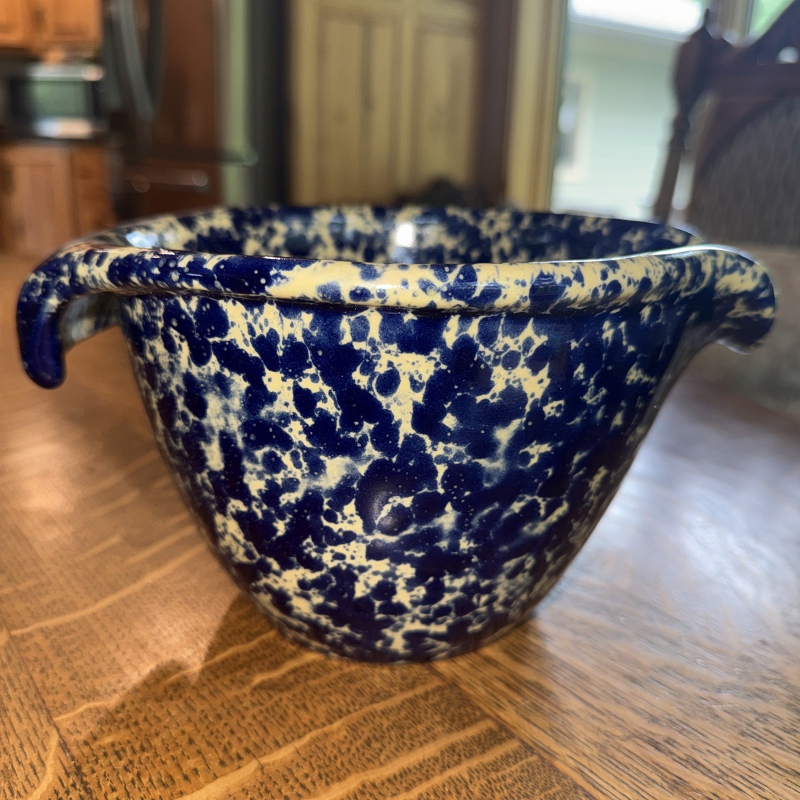 Bennington Potters Blue Agate Pour Spout Batter Bowl # 1880. Great Condition