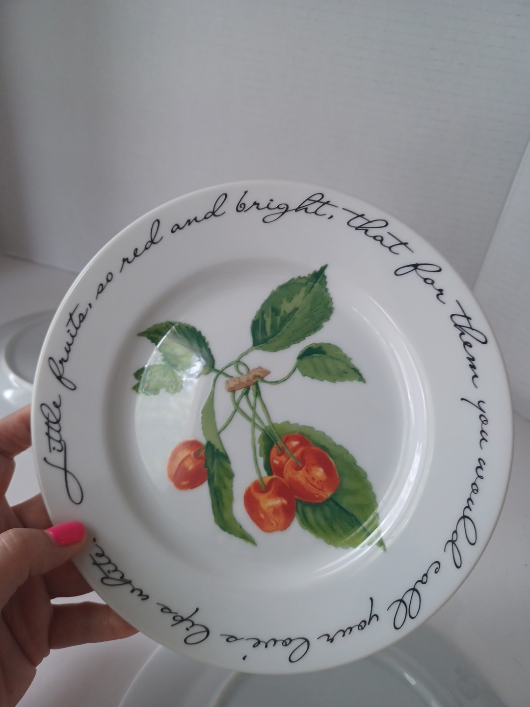 William Sonoma Orchard Suite Plates Set Of 4 Salad Dessert Bread Fruits Motif