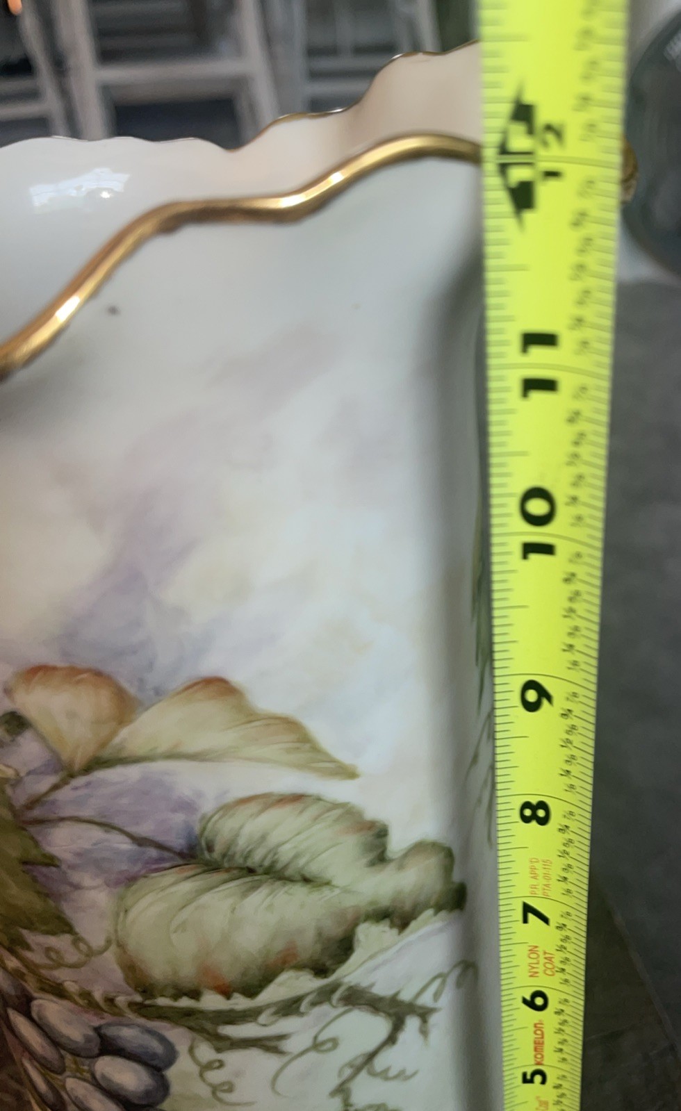 ANTIQUE LIMOGES GRAPE LEAF PITCHER SIGNED BY Shilling -mint
