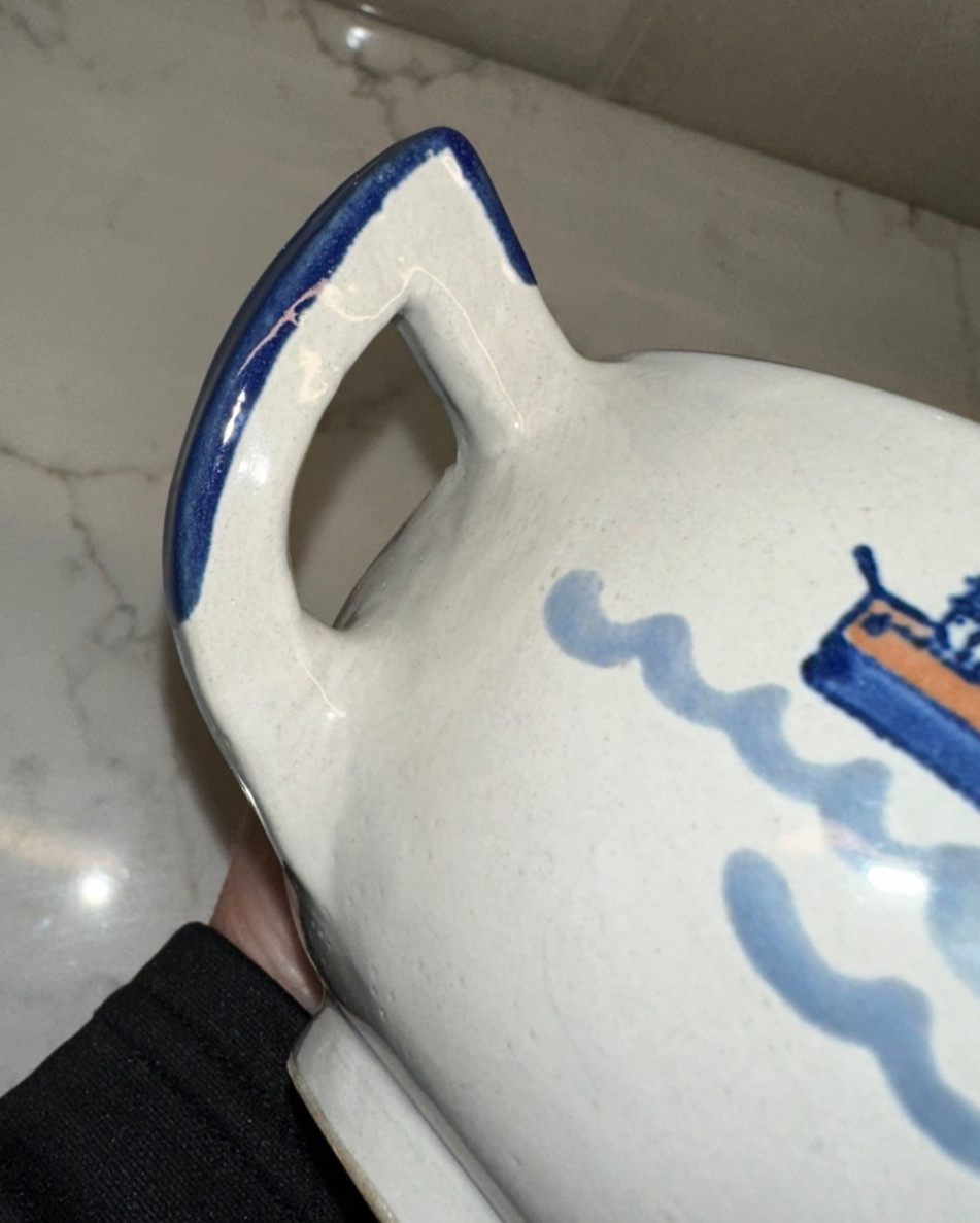 Louisville Pottery Captain Spicer’s Stoneware Jumbo Mug for Clayton New York cup