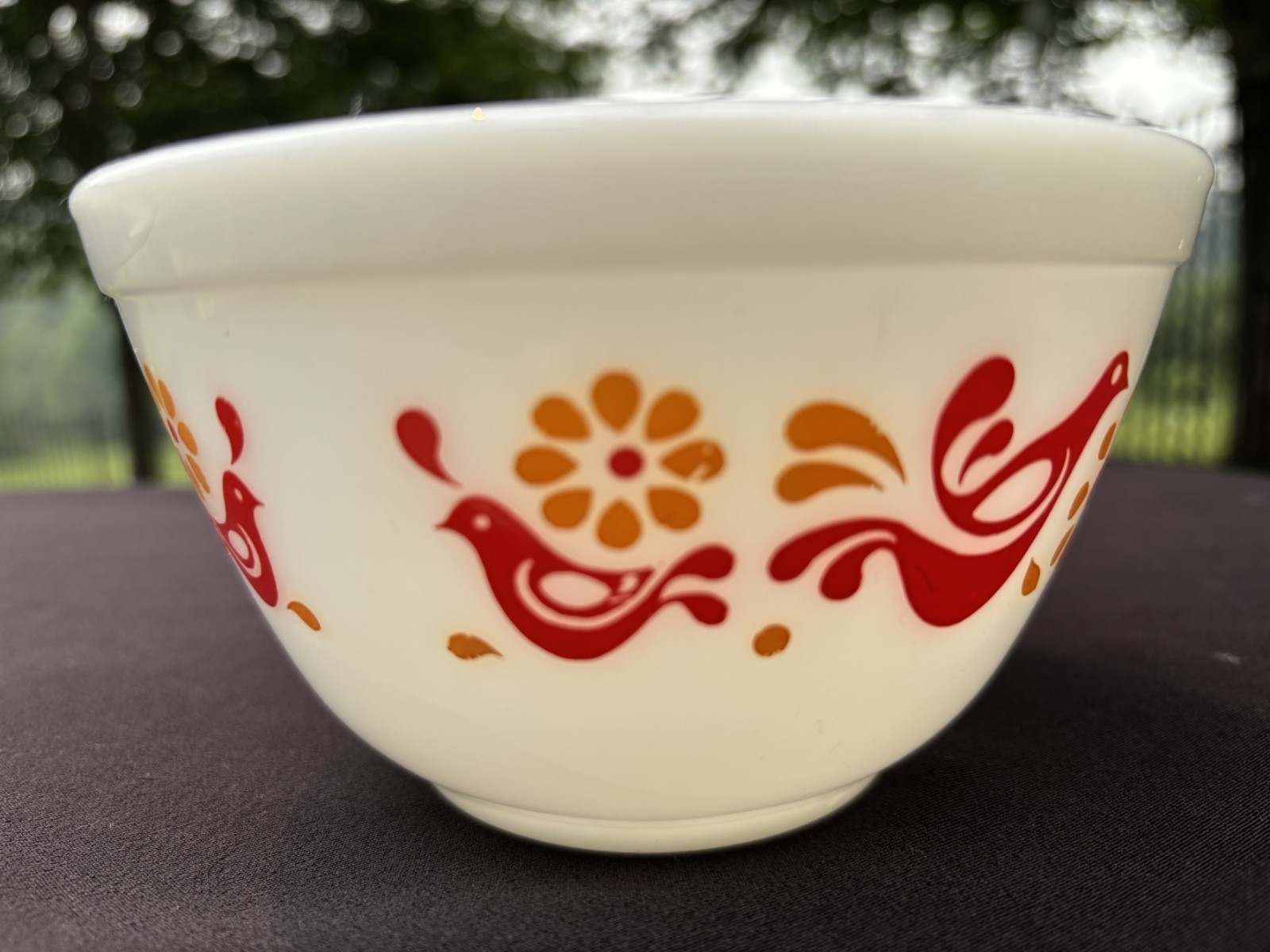 Pyrex Orange Red Friendship 1 1/2Pt 401 Mixing Bowl Very Good Used Condition