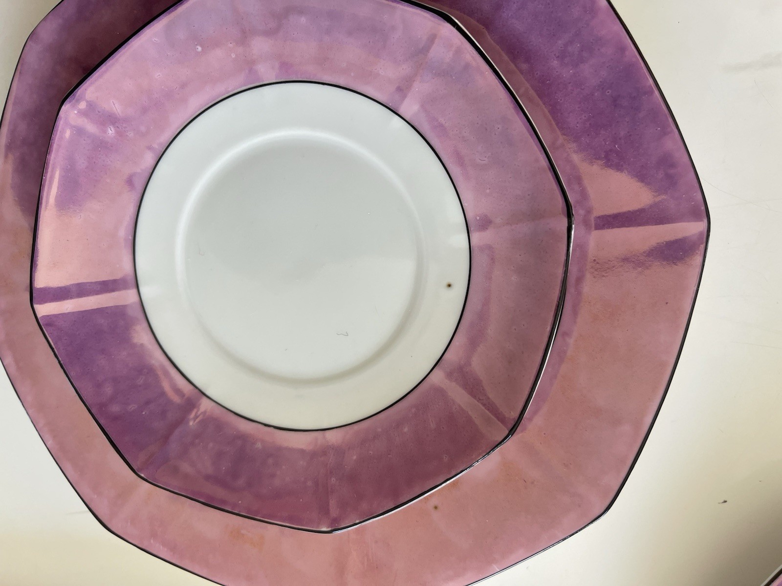 Weimar Porcelain Octagonal Shape 21Pc Mocca Set , Violet-See Details