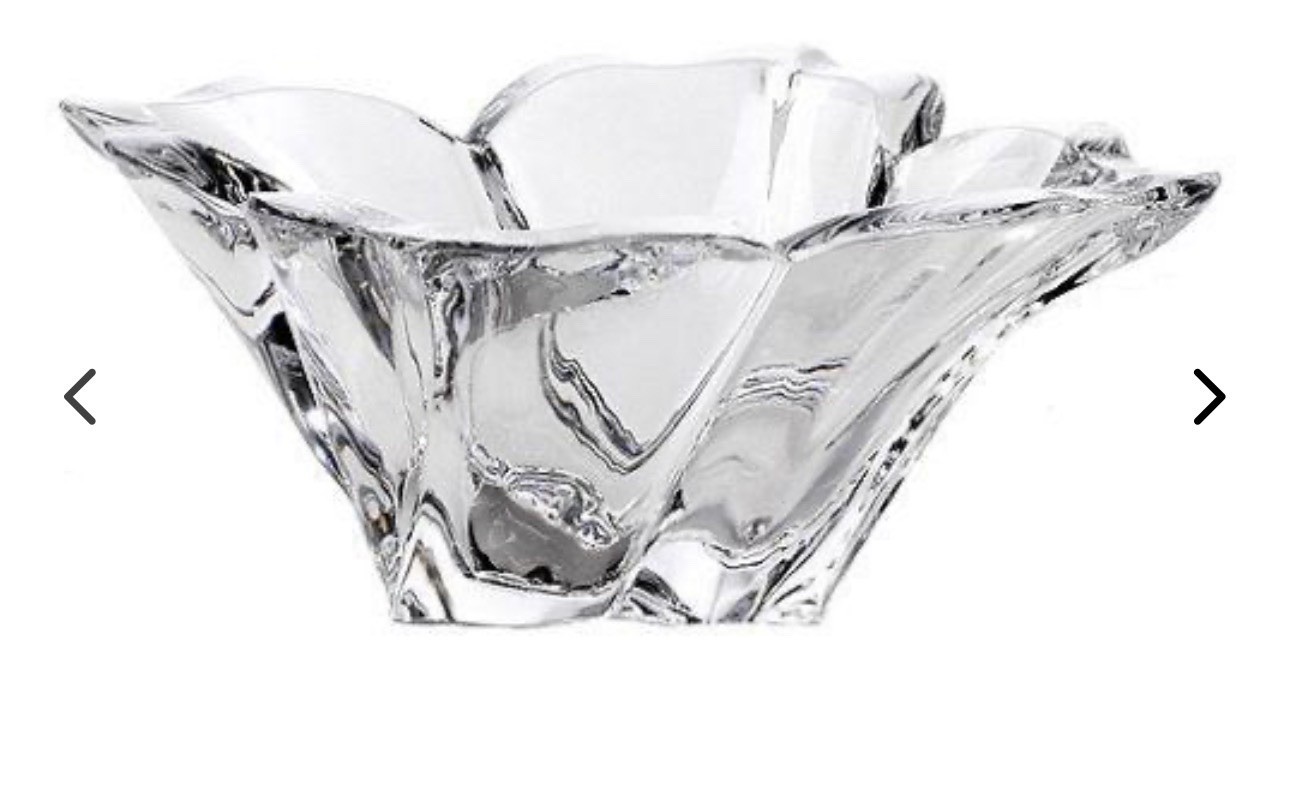Mikasa Crystal Bowl Candy Dish FLORAL VT215/210 7″ GLASS NEW WITH BOX CZECH REP.