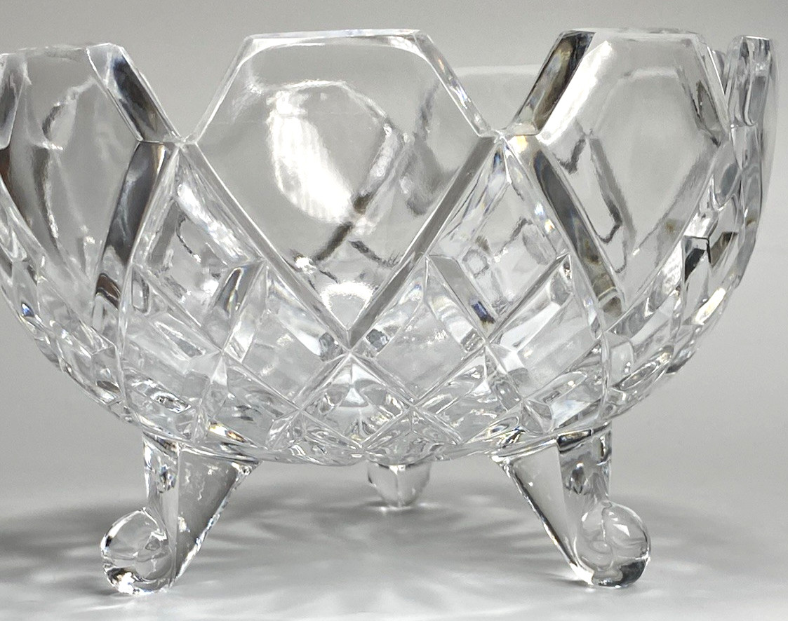 Pretty Three Footed Lead Crystal/Glass? Candy Dish/Bowl