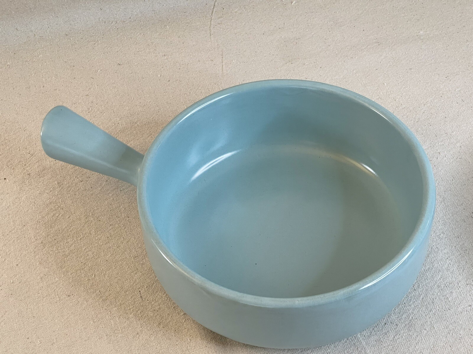 Vintage La Solana Solanaware Pottery Handled Bean Bowl Lid Blue Casserole Pot