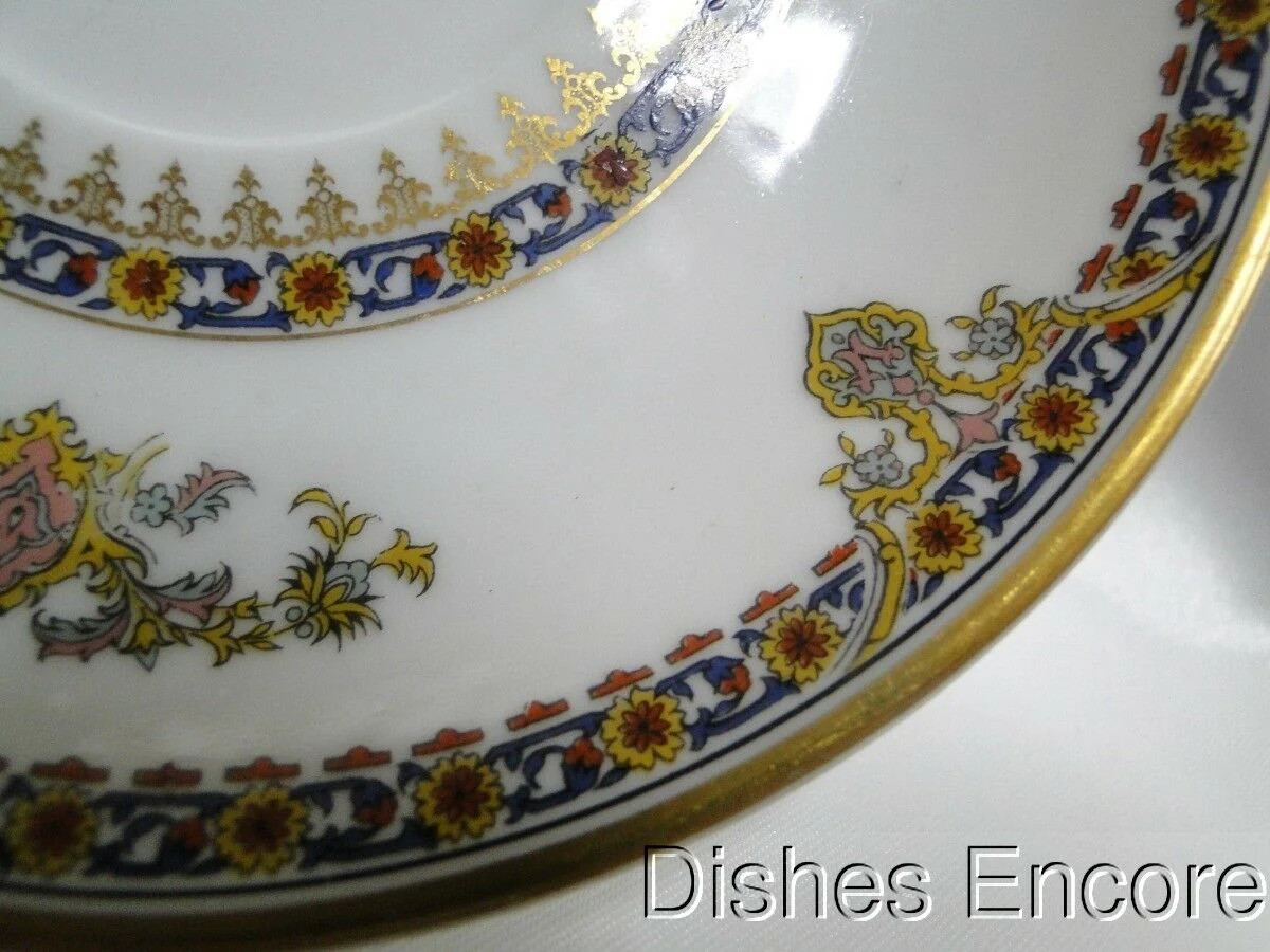 Haviland (Limoges) Oriental, Blue, Rust, Gold: 5 3/8″ Saucer (s) Only