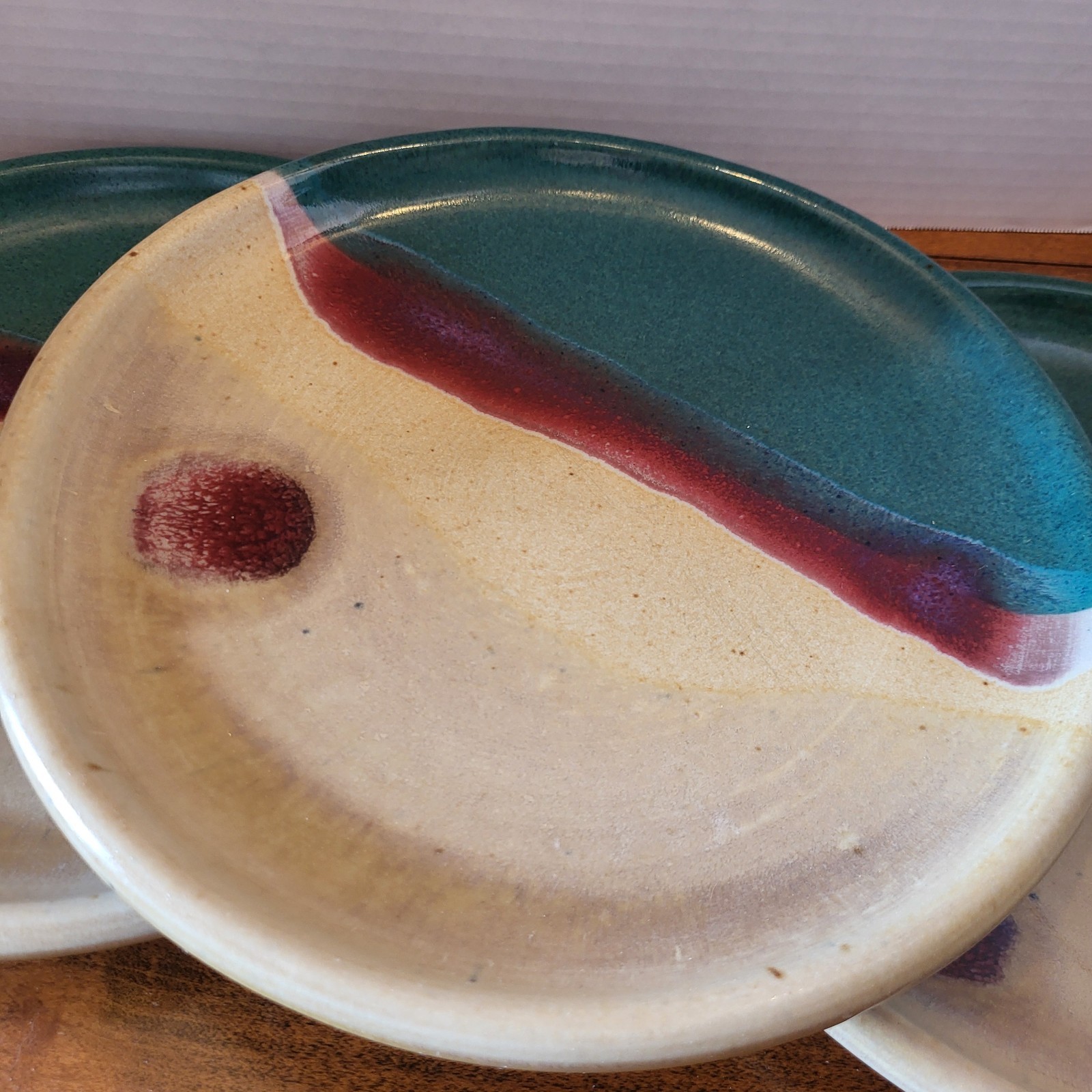 Walt Glass Studio Art Pottery Texas Sunset 10″ Dinner Plate Signed ’94 Vtg VGC