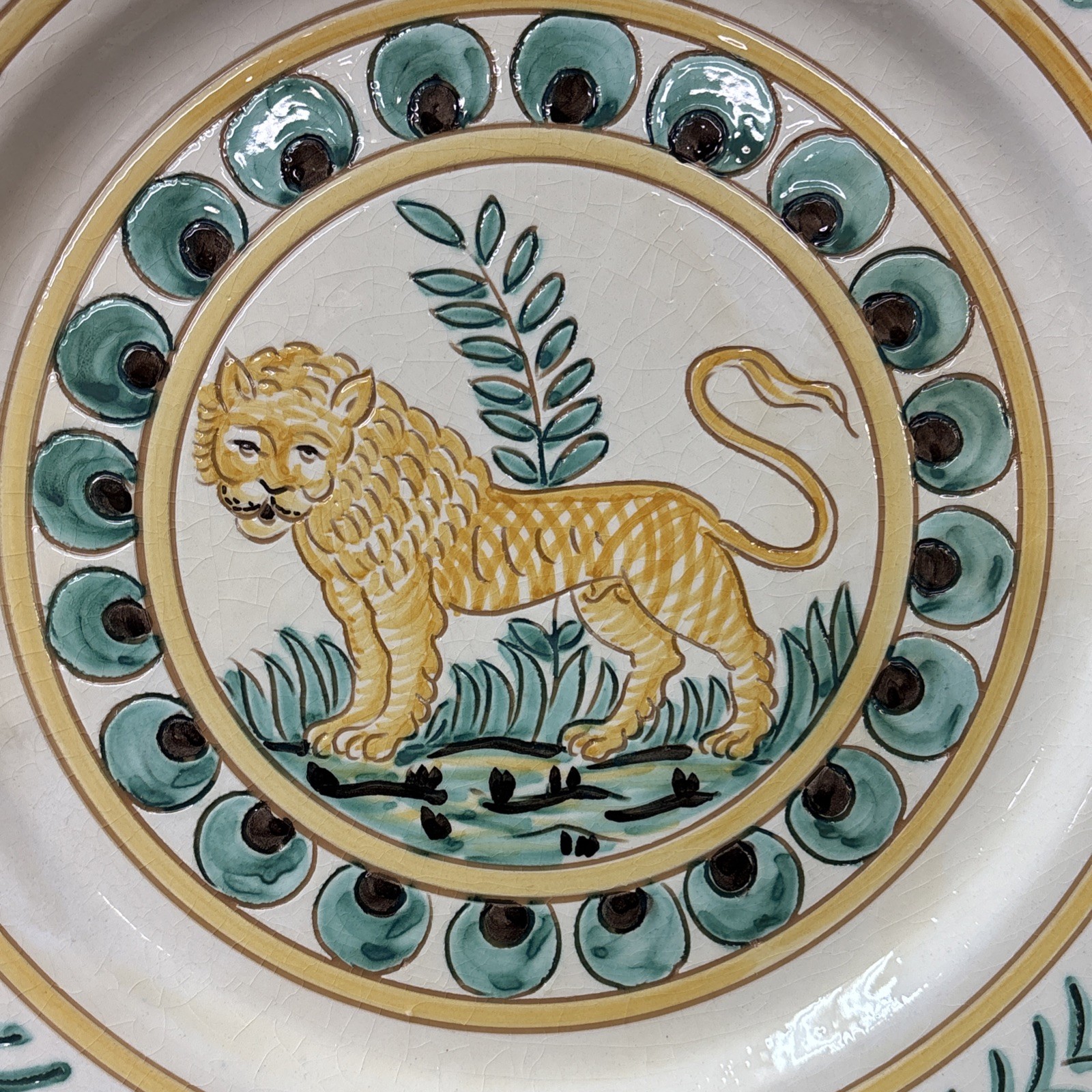 Grazia Deruta LION for Bergdorf Goodman Plate 11 1/4 Inches #CRAZED#