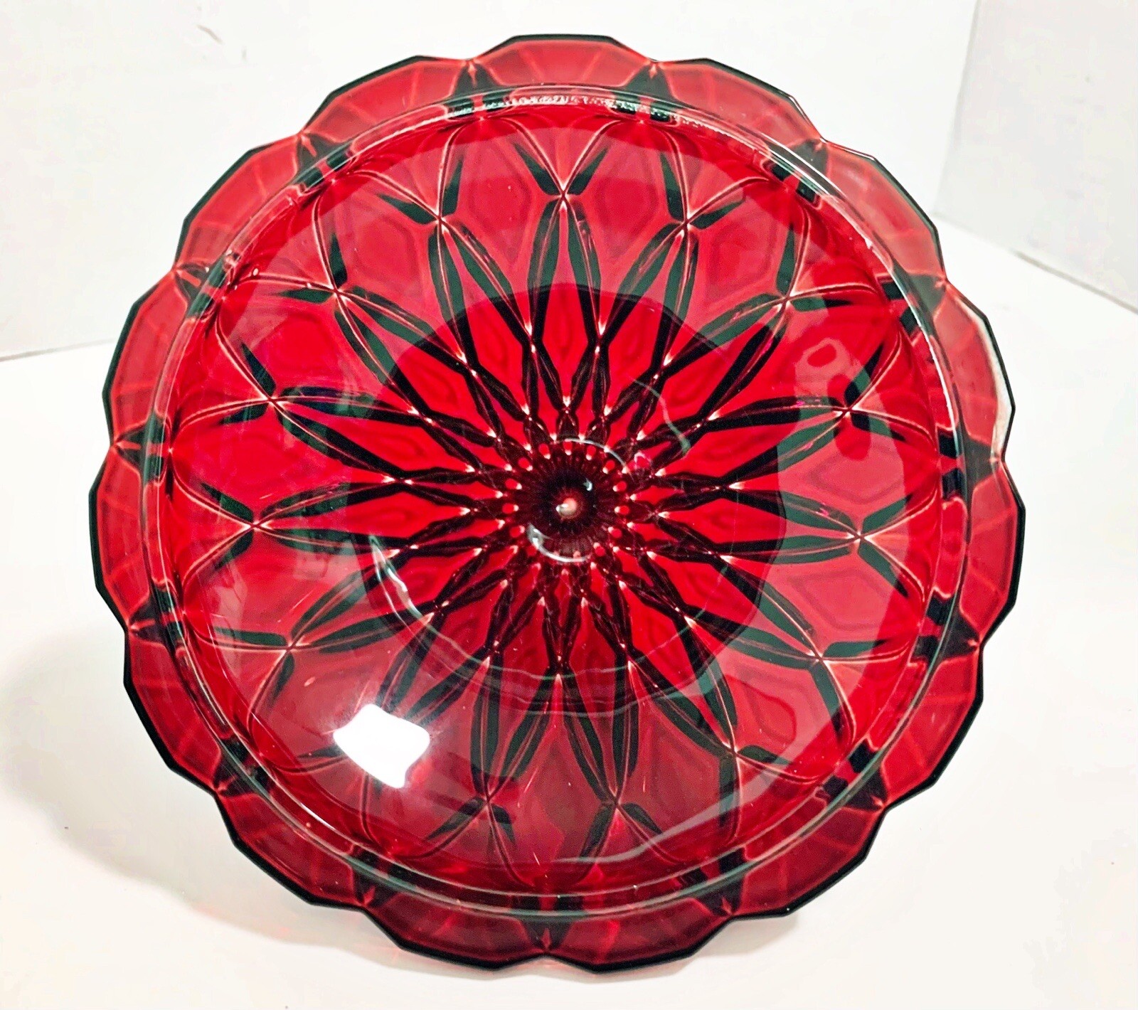 Hersheys KISS Shape Candy Dish Shannon Crystal Ruby Red Trinket W/ Lid Box