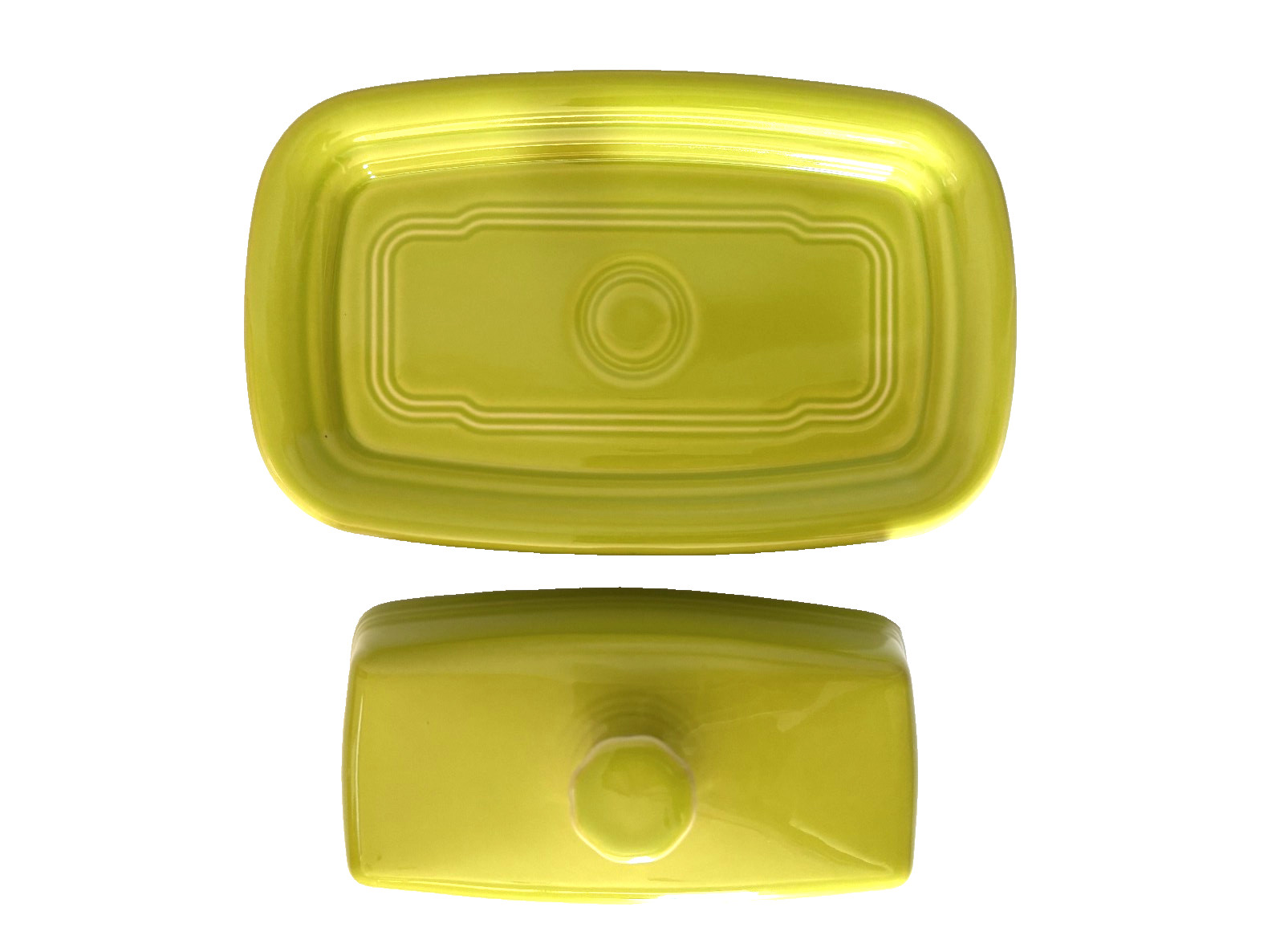 Fiesta Lemongrass 1/4 Lb Covered Butter Dish + Lid Large 8 1/8″ x 5 1/8″ MINT