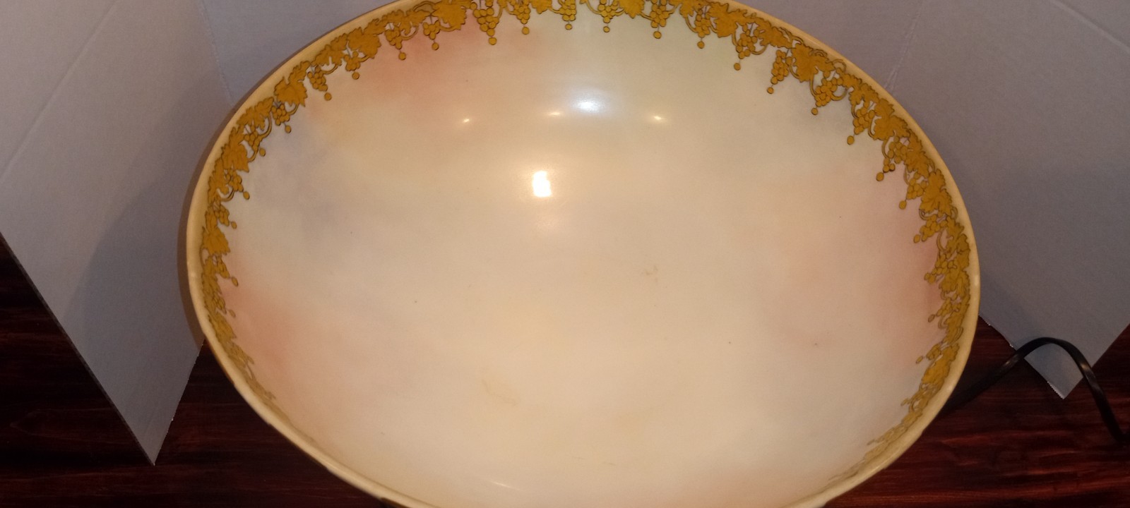 Stunning Antique T&V Limoges Hand-Panted Porcelain Punch Bowl With Matching Base