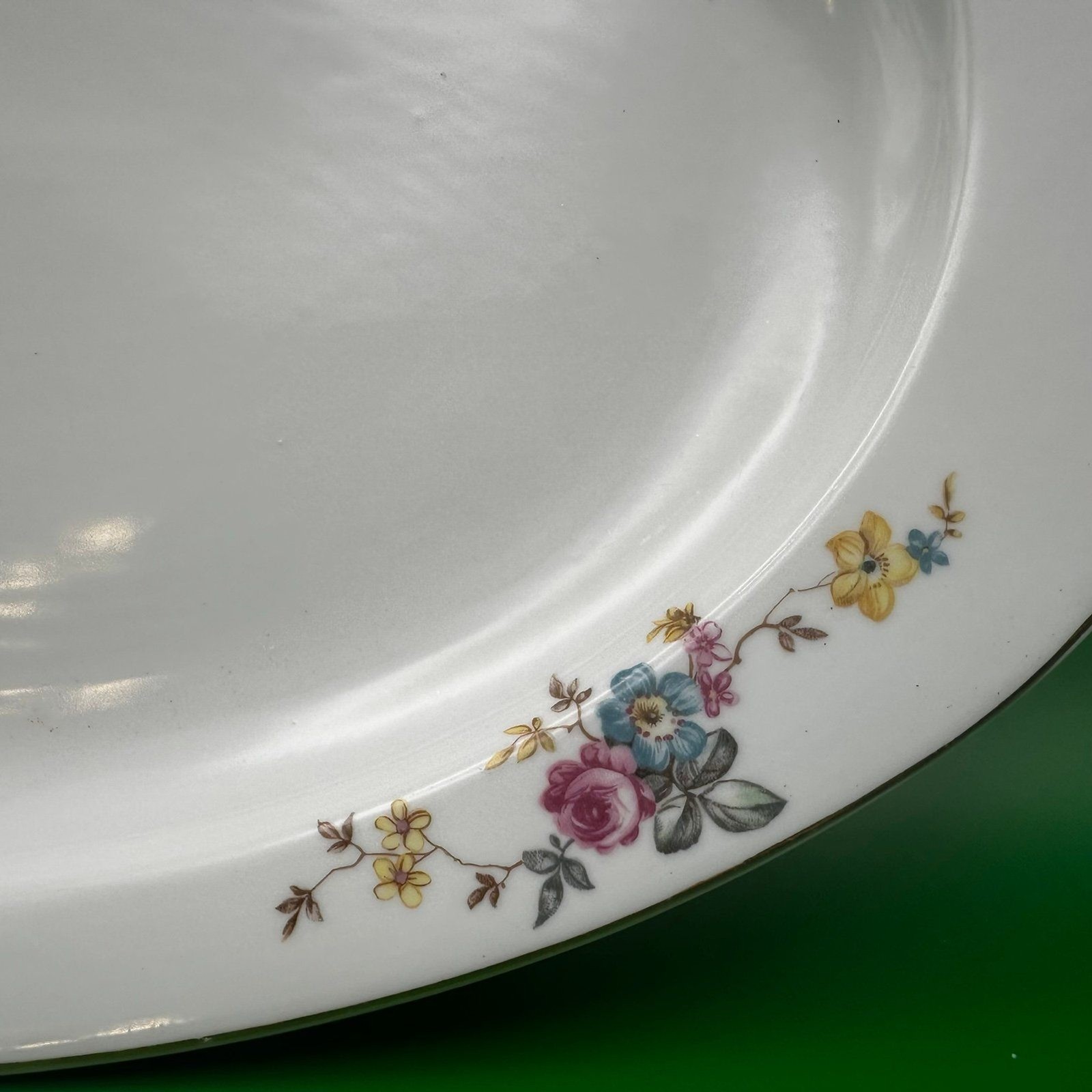 VTG TK Thuny Czechoslovakia 13.5″ Oval Serving Platter 17380 Floral Gold Trim