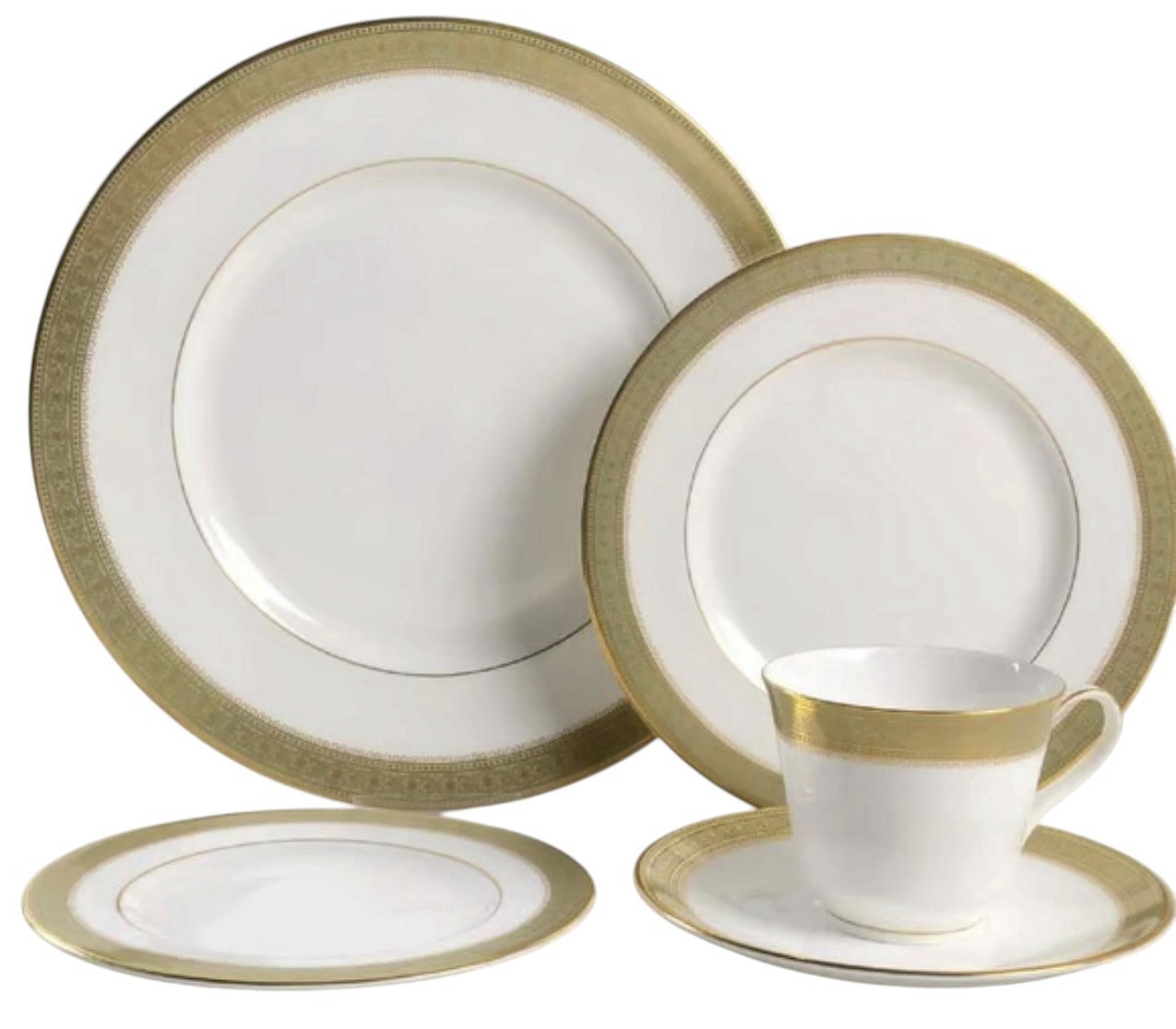 72pc Royal Doulton BELVEDERE H5001 China Set – Service for 12+ – Pristine Gold