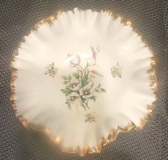 Vintage Hand Painted Royal Crown Porcelain # 3906 Candy Dish Floral design 6.5”