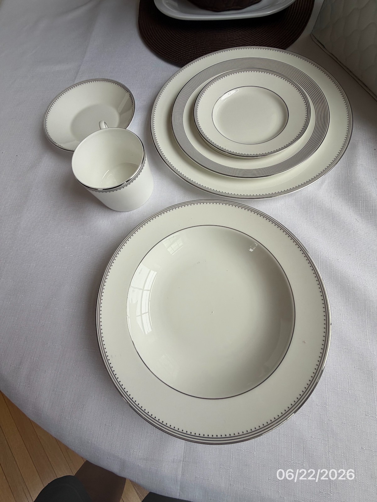 Wedgwood Grosgrain Bone China Set of 6 pieces $44/set plus extras