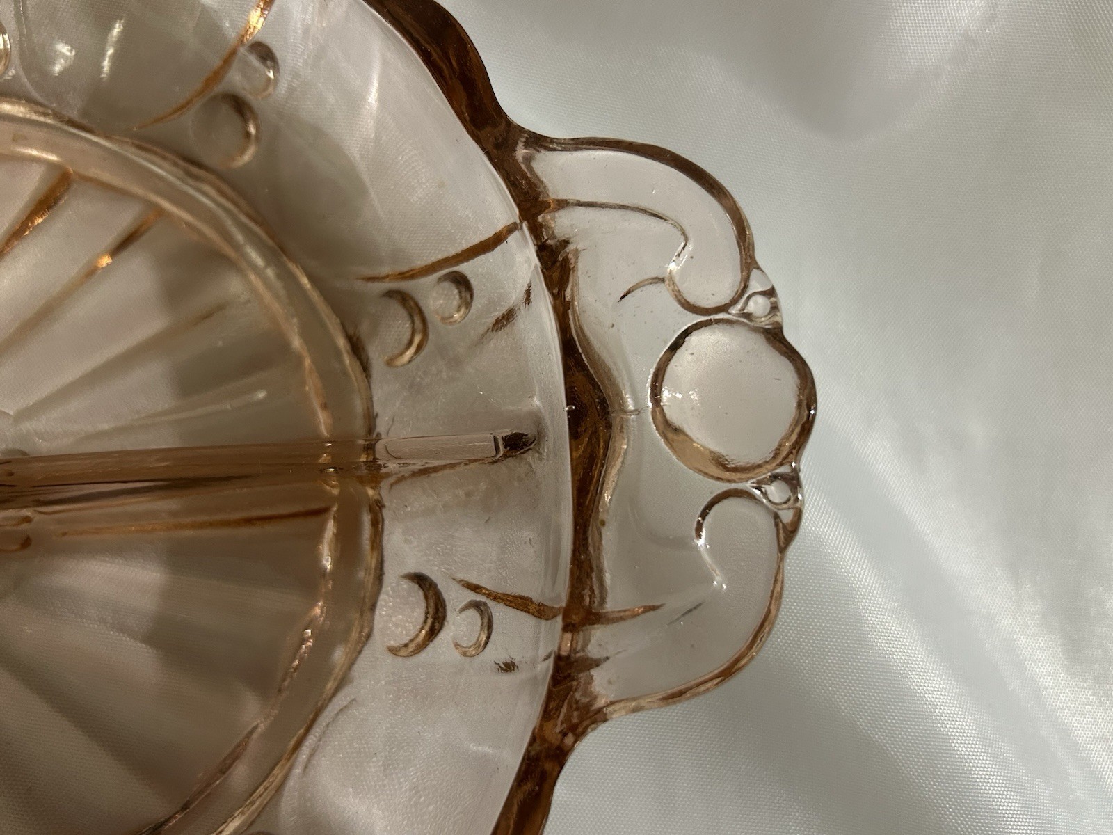 Vtg Pink Depression Glass Oyster and Pearl Divided Relish Tray Anchor Hocking
