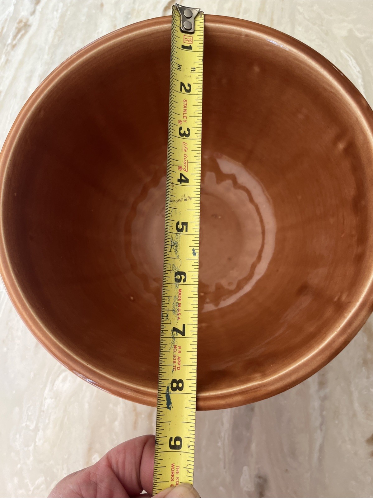 R. R. P. Co. Roseville Ohio Bowl 8 1/2” Light Brown