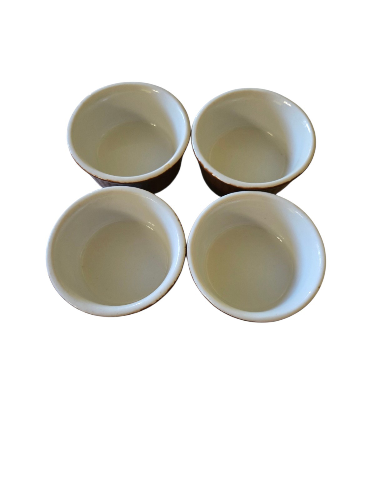 Hall Vintage Brown Ribbed Small Condiment Bowls #844½ (Set Of 4)