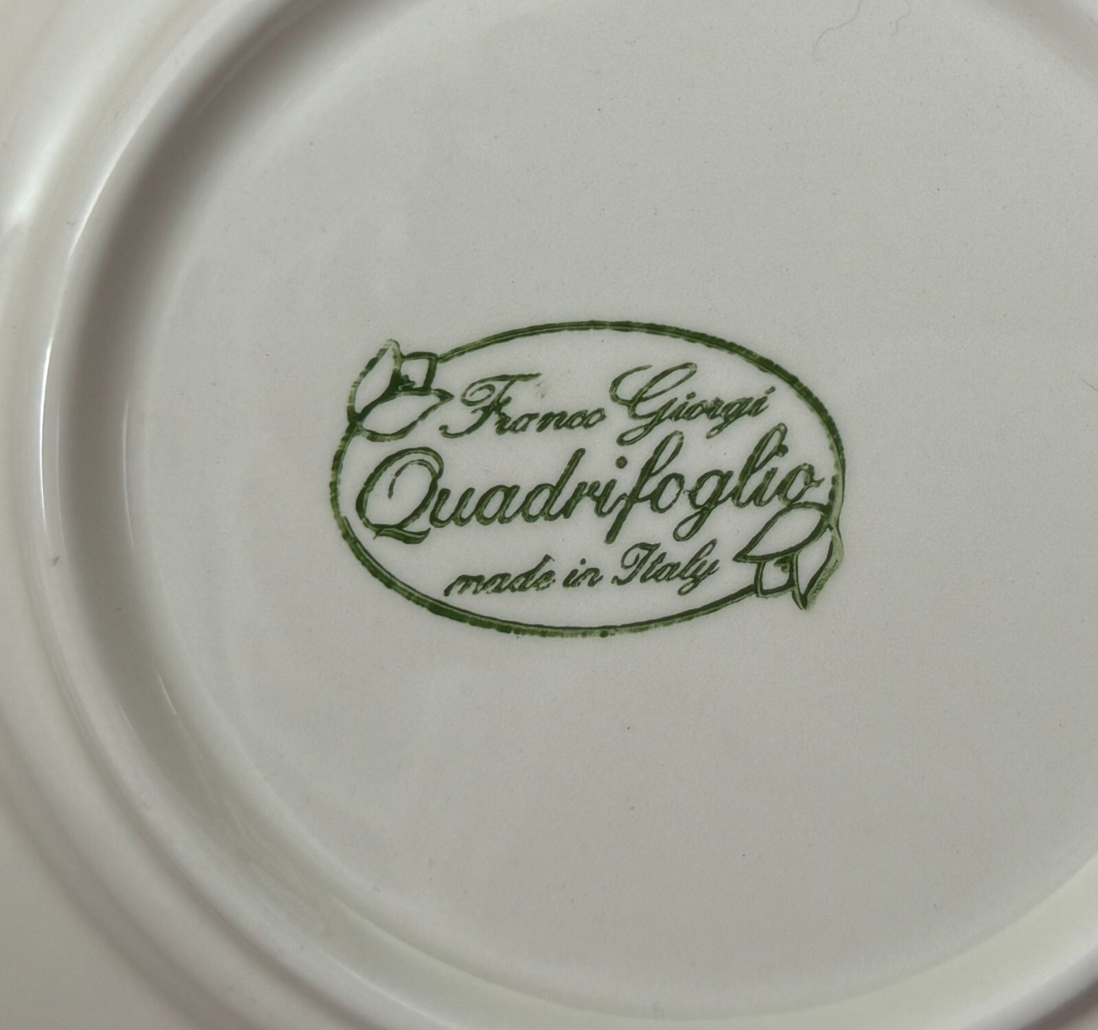 2 Franco Giorgi Quadrifoglio Salad/Lunch 8 3/4″ Plates Brn Embossed Tulip ITALY