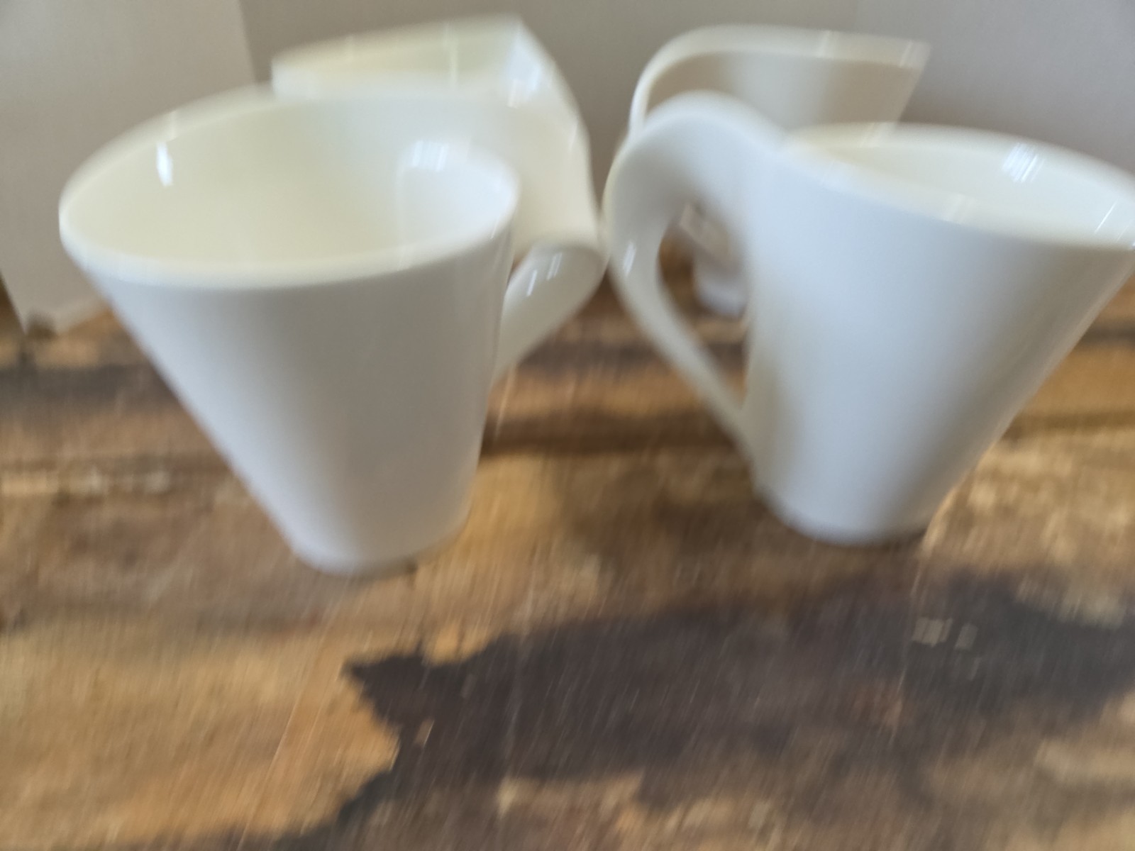 Set of 4 Villeroy Boch Coffee Mug Cup #1748 White NEW WAVE NEW!