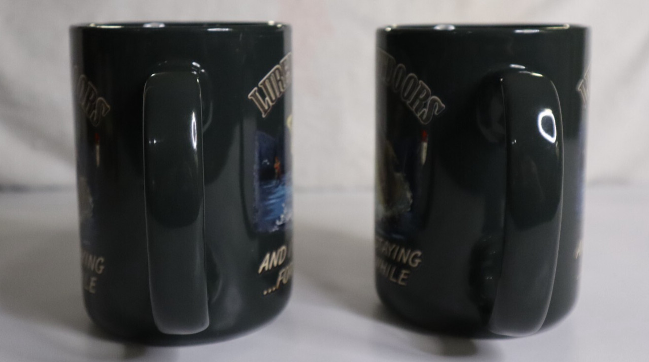 Coffee Mugs Set of 2 Fisherman Outdoor Funny Quote Green Ceramic