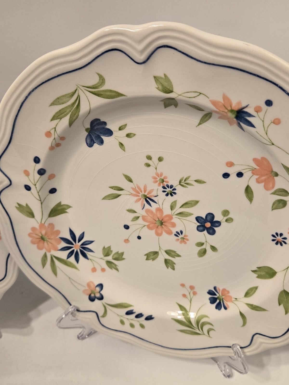 Vintage Sears Country French Ironstone 70’s #4453 Scalloped Floral Set Of 12