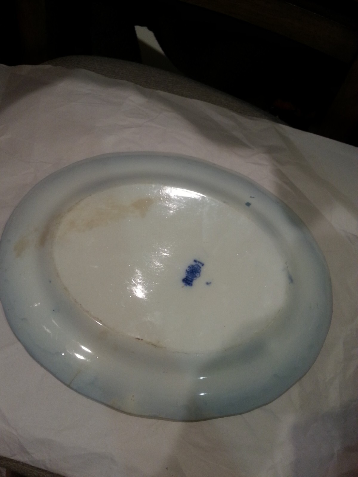 Antique Large 13.25″ Doulton Nankin FLOW BLUE Platter