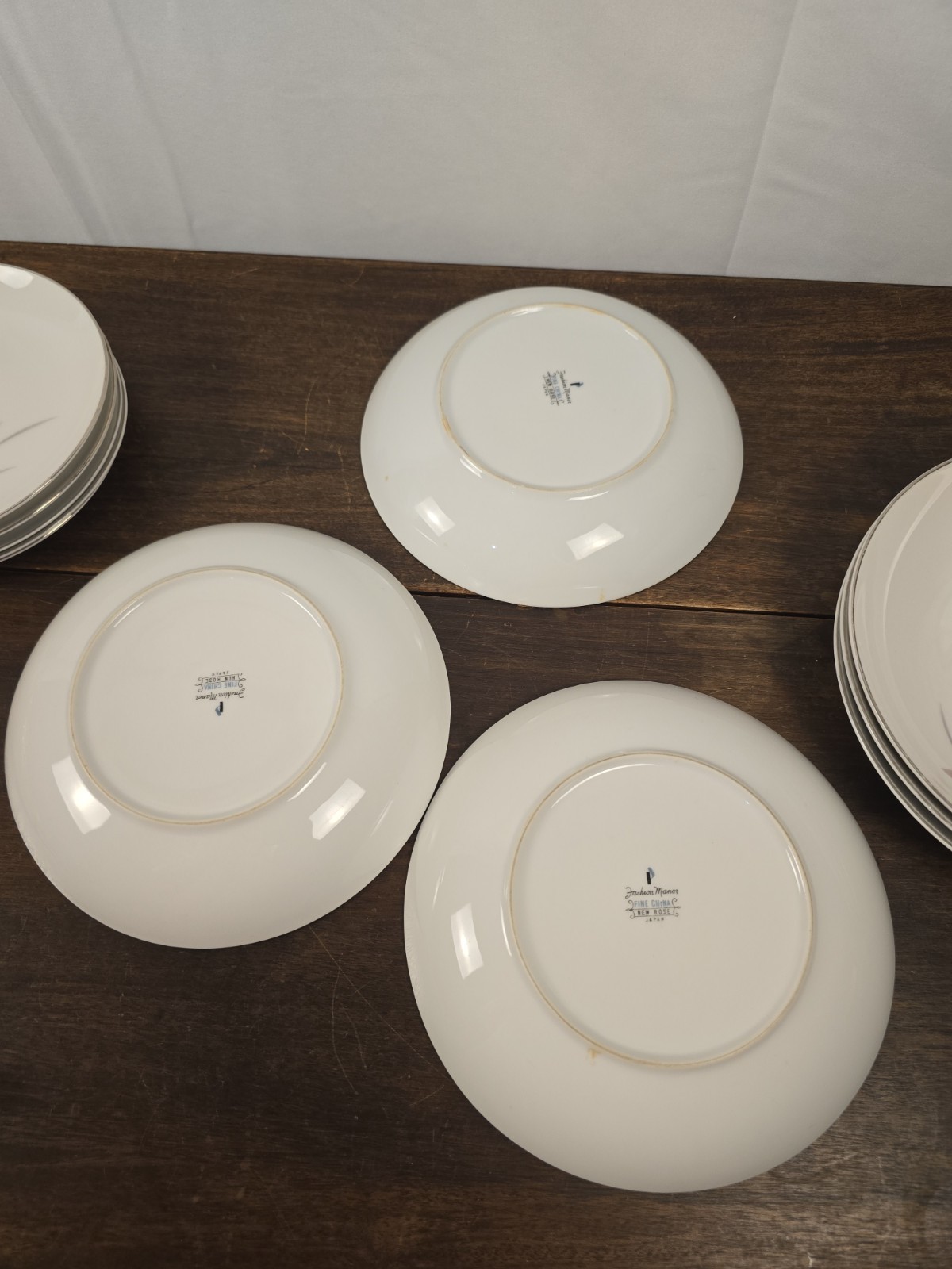 VTG 6 Fashion Manor Fine China Ceramic New Rose Floral 7.5″ Salad/Dessert Bowls
