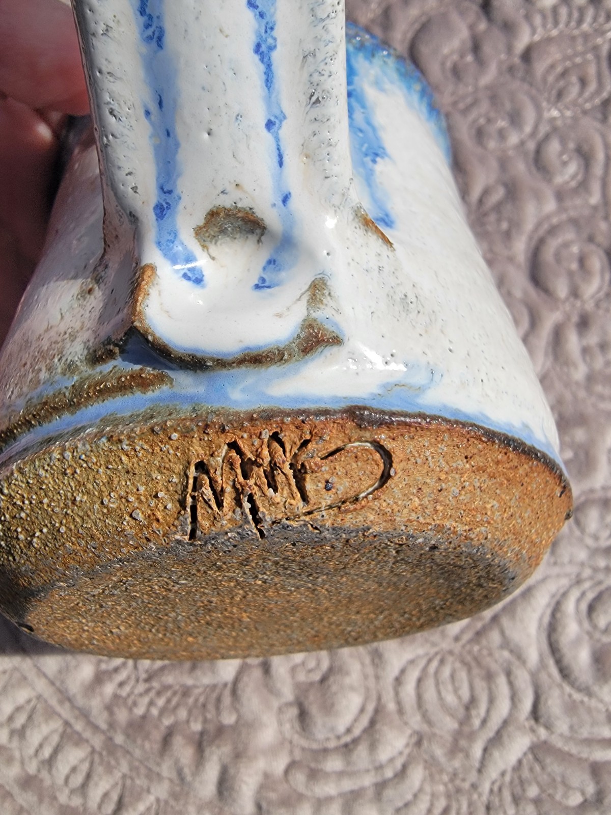 Vintage Signed Mahon Made Stoneware Funny/Ugly Face 3D Pottery Mug Coffee Cup
