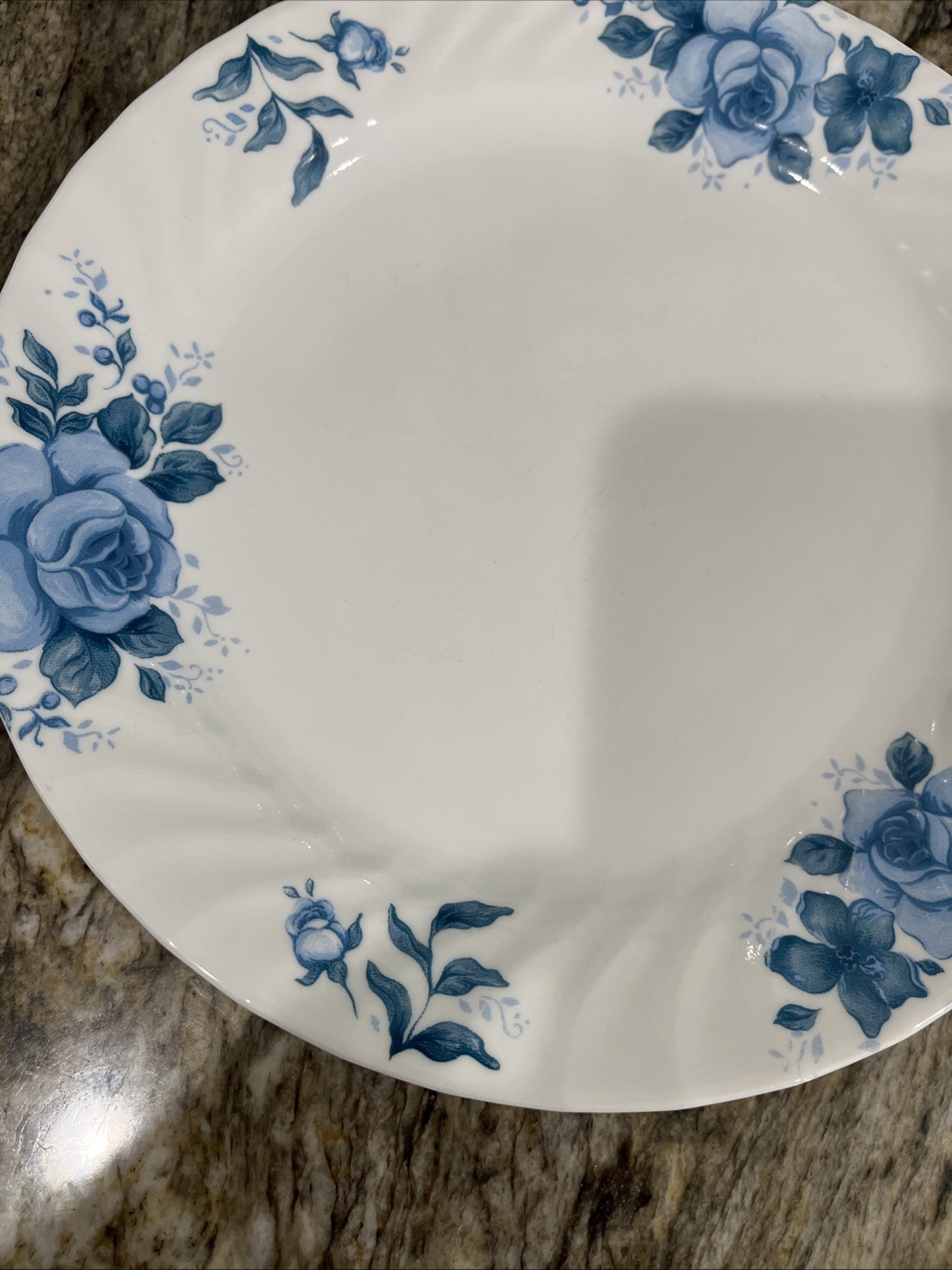 Vintage 5 Corelle Corning Blue Velvet Rose Vitrelle Dinner Plates 10 1/4″ 🇺🇸