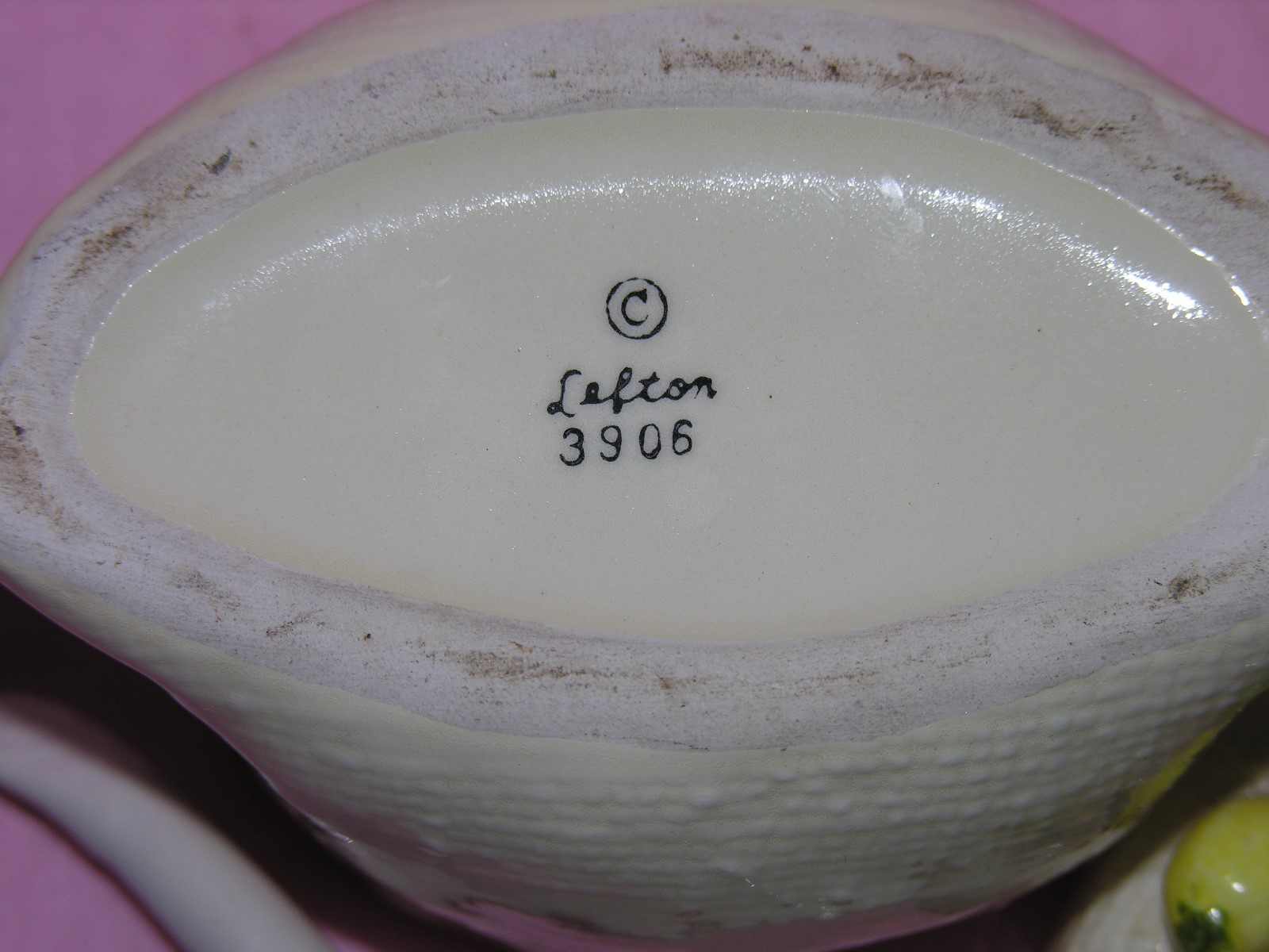 Vintage Lefton “Homemade” Lidded Jam Pot #3906 Ceramic Fruit Jar No Spoon