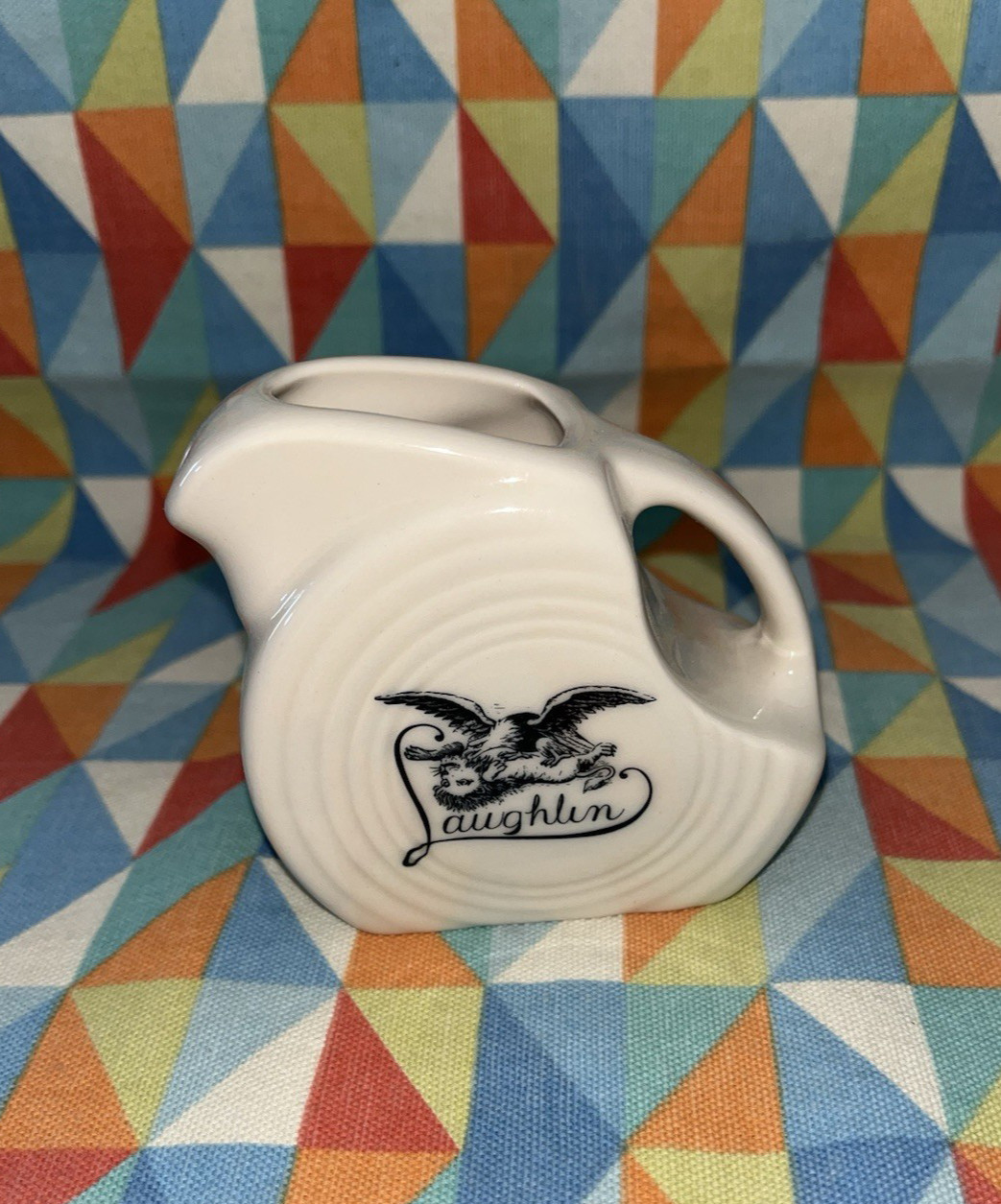 FIESTA new Limited Production Eagle Over Lion Laughlin Mini Disk Pitcher Linen