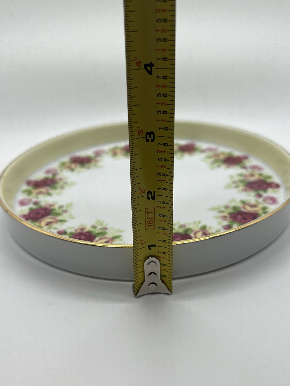 Bombay Decorative Plate Dish Pink Rose Border Bridgerton Style