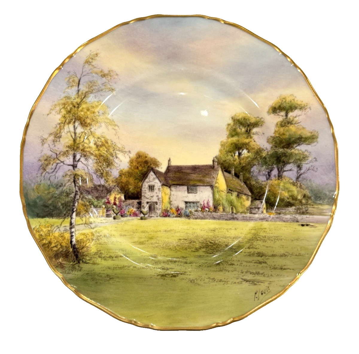 Mint Royal Worcester 1940 Sulgrave Manor 10 5/8″ Cabinet Plate Signed P. Love