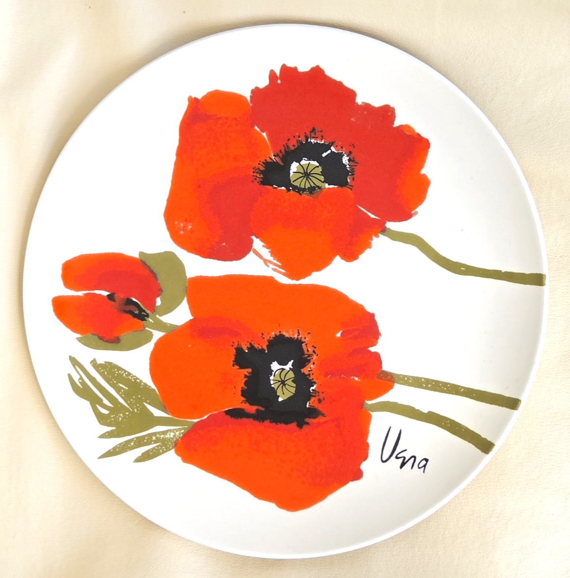 Vintage Mikasa Vera Red Poppy 9 pc. Set Dinner Salad Plates Platter Japan F7101