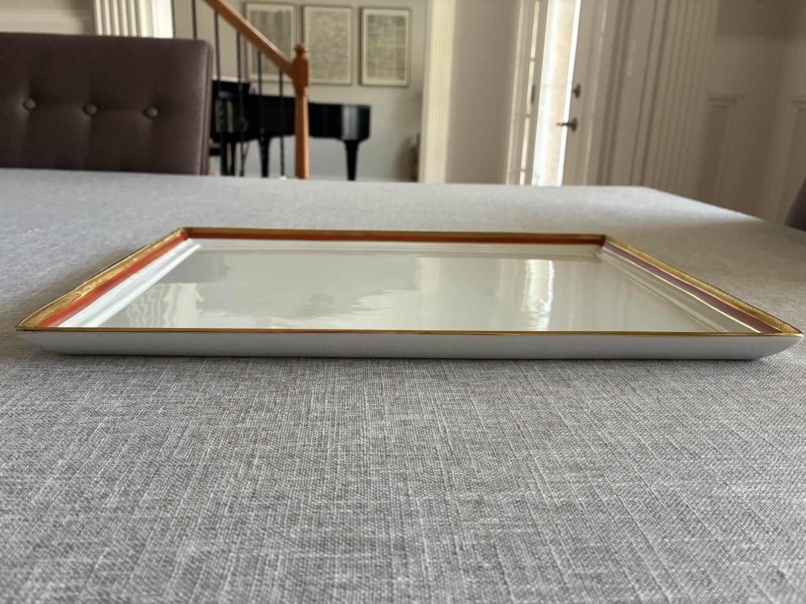 Vintage RICHARD GINORI PALERMO Red 16”x 11”Rectangular Tray Italy