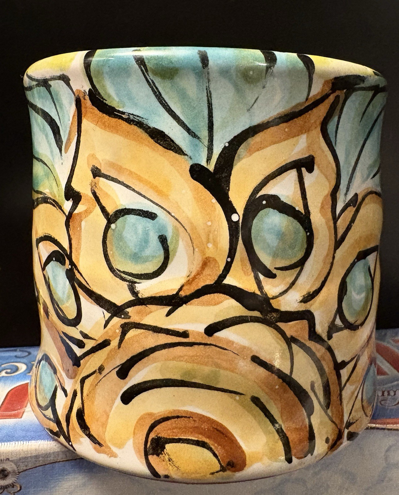 Karin Kreamer Handmade Ceramic Cup Bee And Sunflower