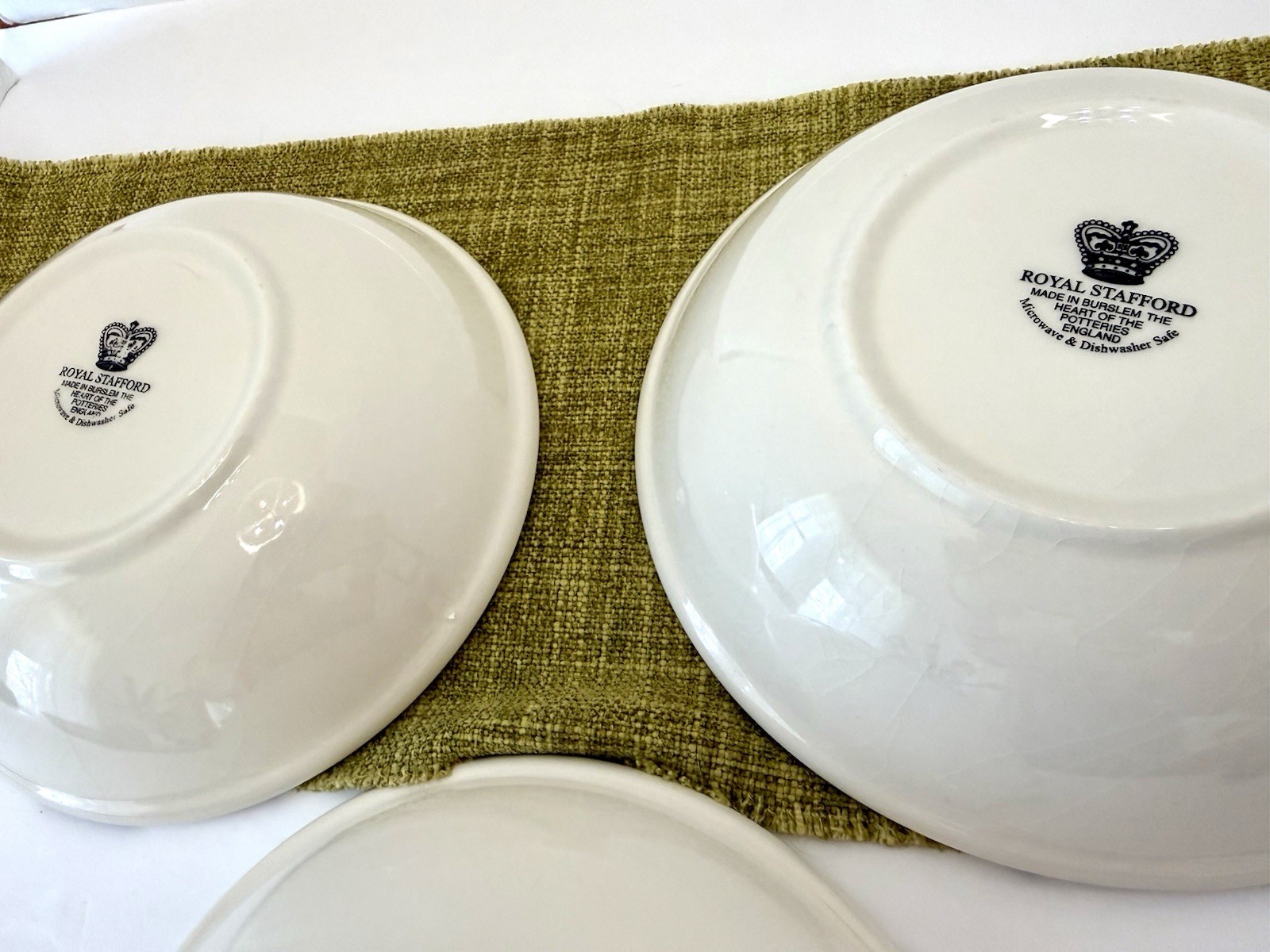 Vtg 3 Royal Stafford Cereal Bowls Black & Cream Chequers 6 3/4” Mckenzie Childs
