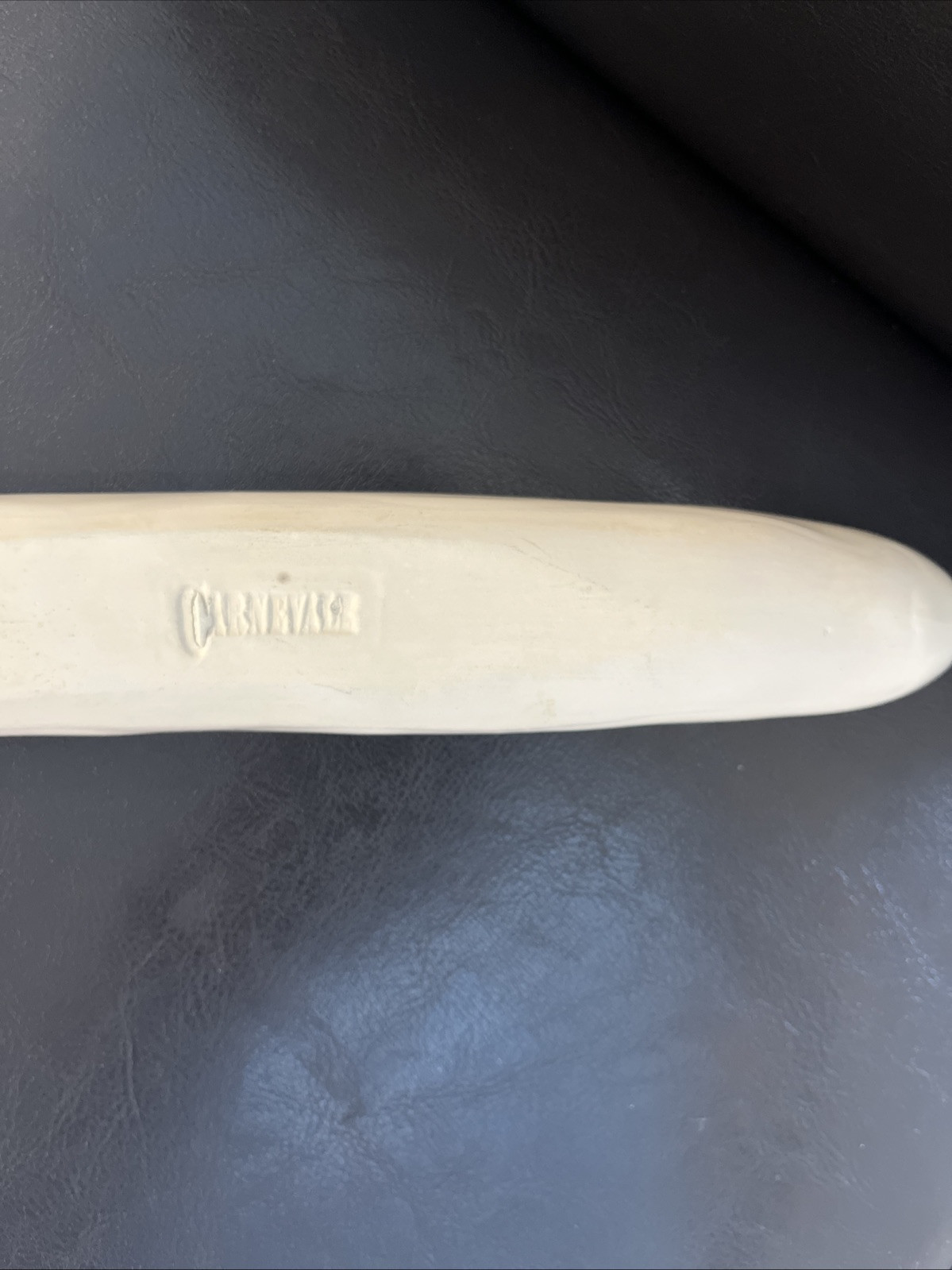 Carnevale McCarty of Memphis Signed White Pottery 16″ Olive Boat