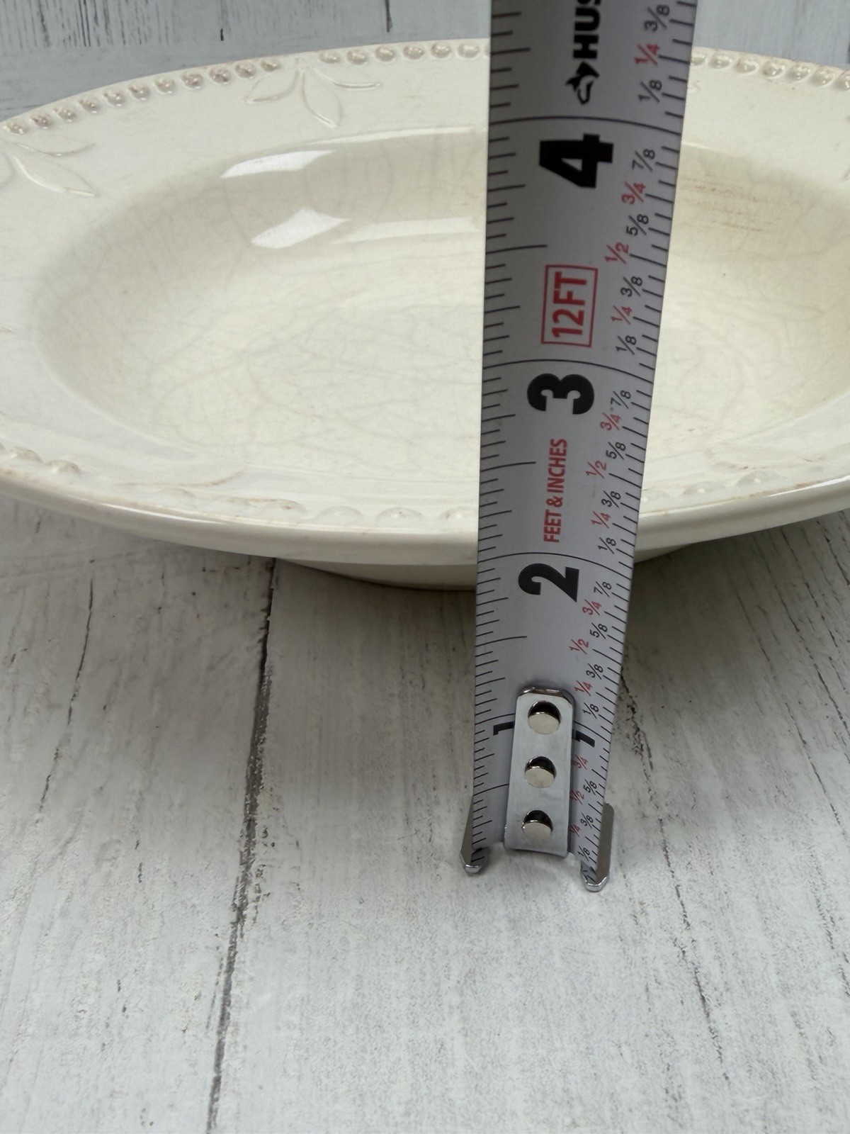 SET OF 4 Signature Housewares Sorrento IVORY White 11″ Dinner Plates