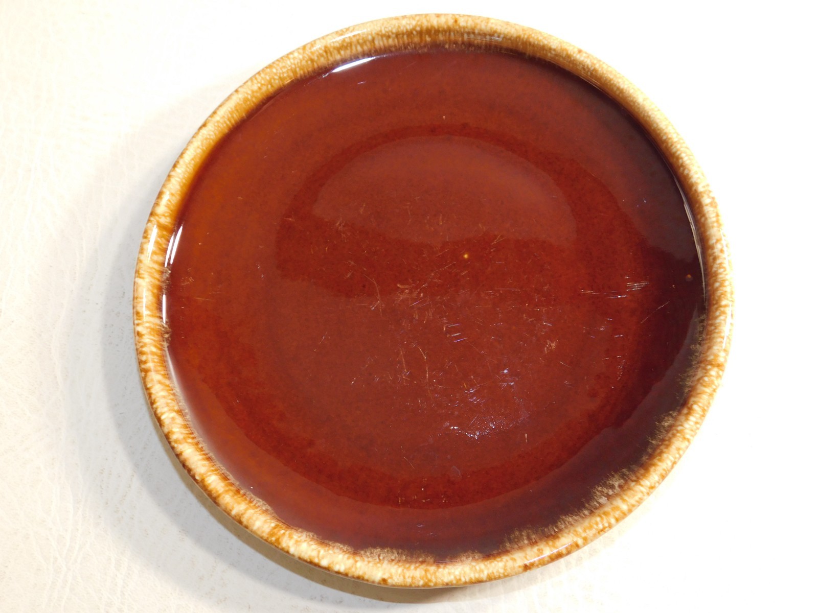 Vintage Hull Pottery Brown Drip Glaze Salad Plates 7 3/8″ – Lot of 4 – Read
