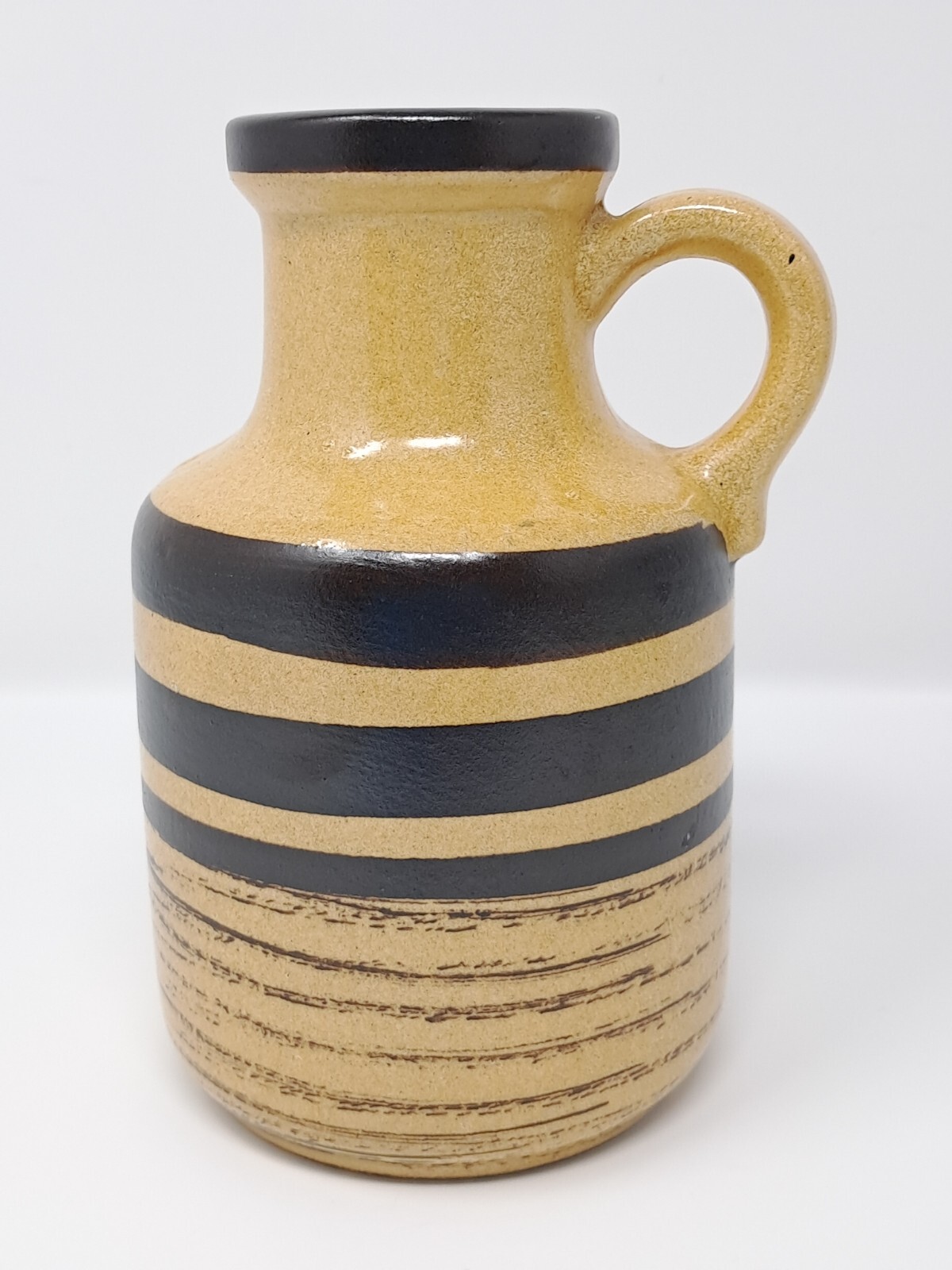 Scheurich Keramik Jug West Germany 1960s or 1970s 414-16 brown stripe pottery