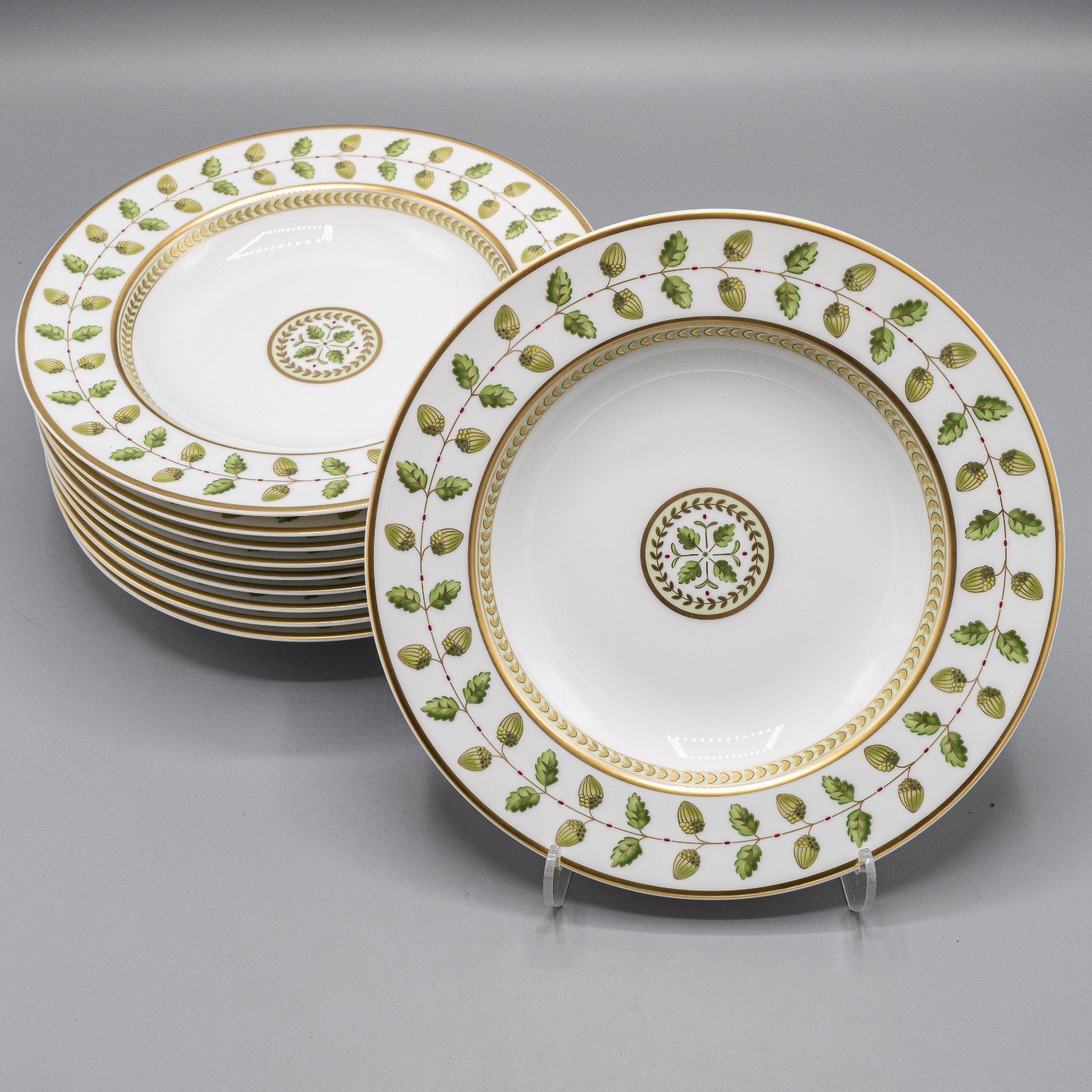Bernardaud Limoges Constance Rimmed Soup Bowls 8 3/4″ Set of 10 – FREE USA SHIP