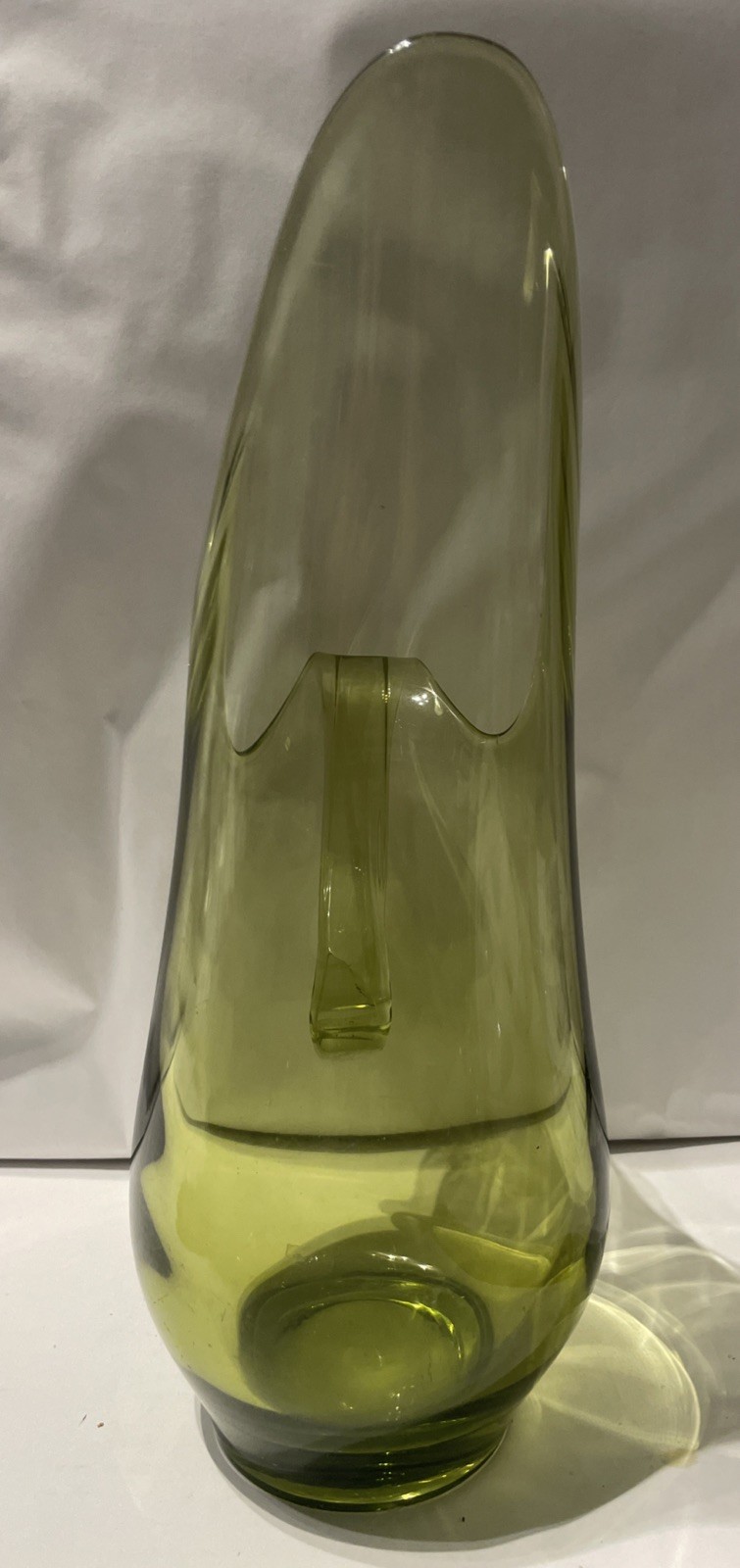 Vintage Viking Pitcher Vase Swung Art Glass 12” MCM Serveware Home Decor