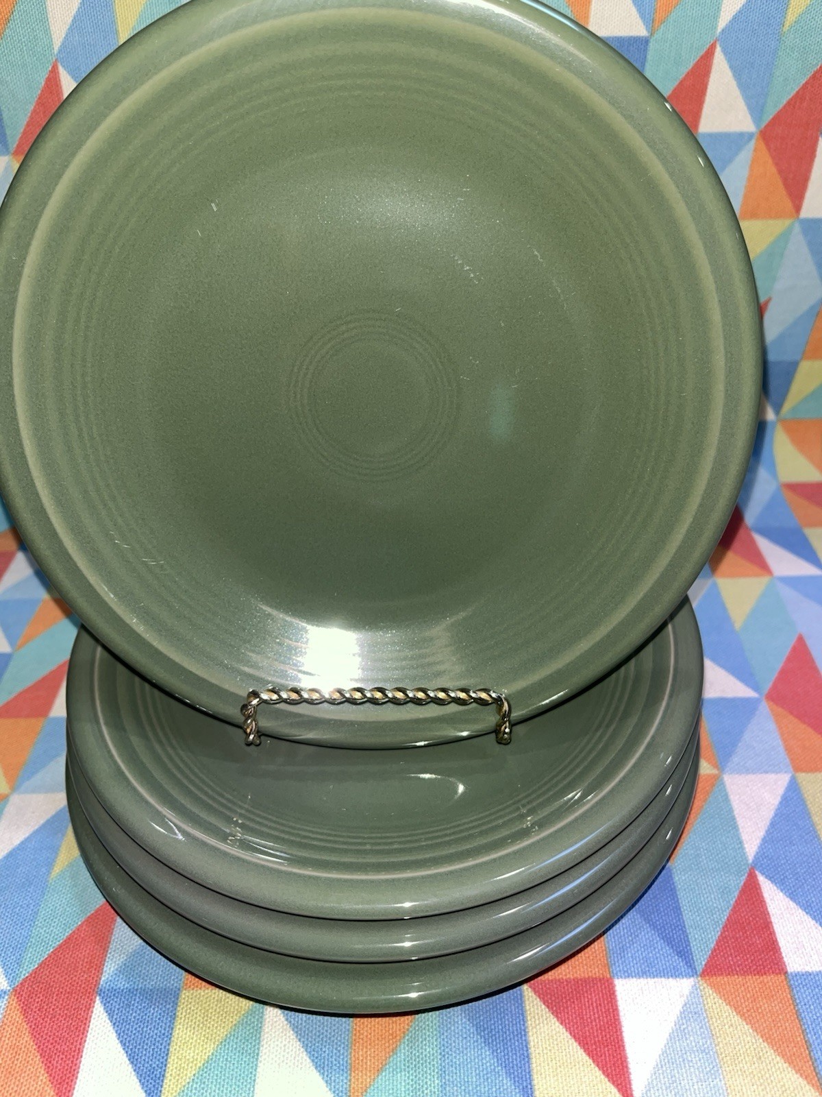 NEW FIESTA set 4 SALAD APPETIZER PLATES Sage Green 7.25” FIESTAWARE ships free