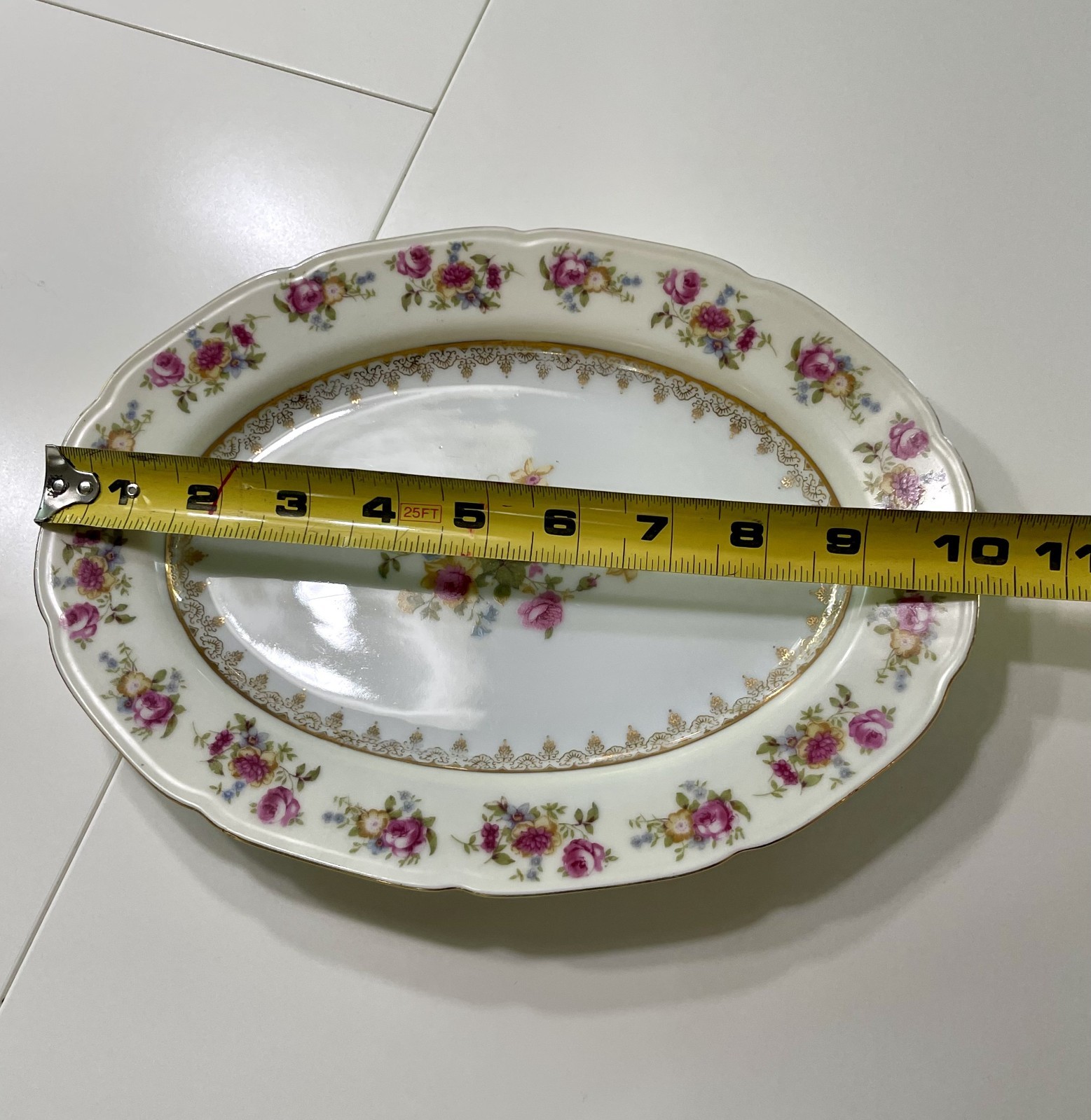Vintage Gold Castle 10″ Oval Platter Made in Occupied Japan circa 1945-1952