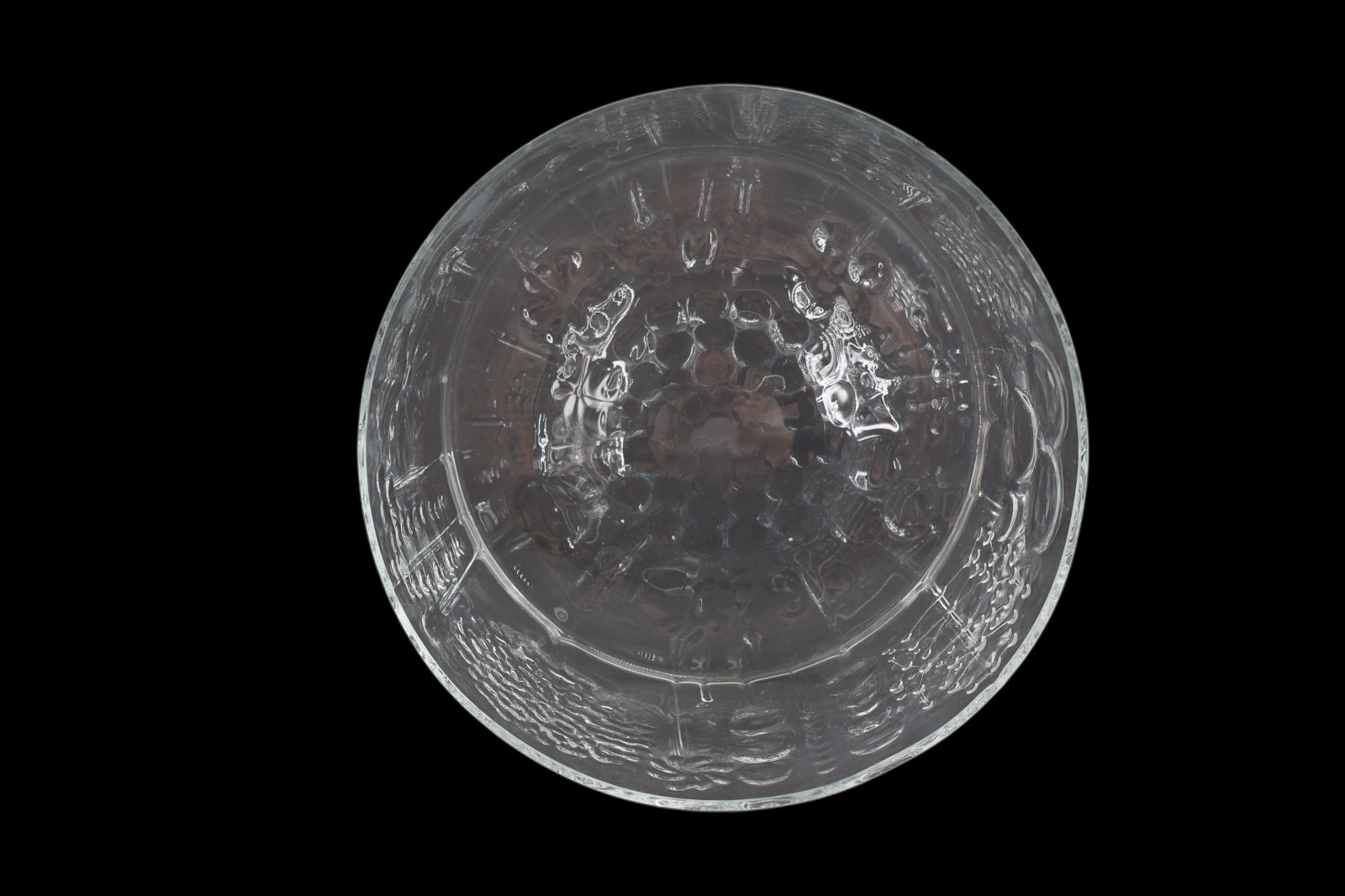 Oiva Toikka Flora Clear Glass Bowl for Iittala Nuutajärvi Finland 1960’s 7.5″