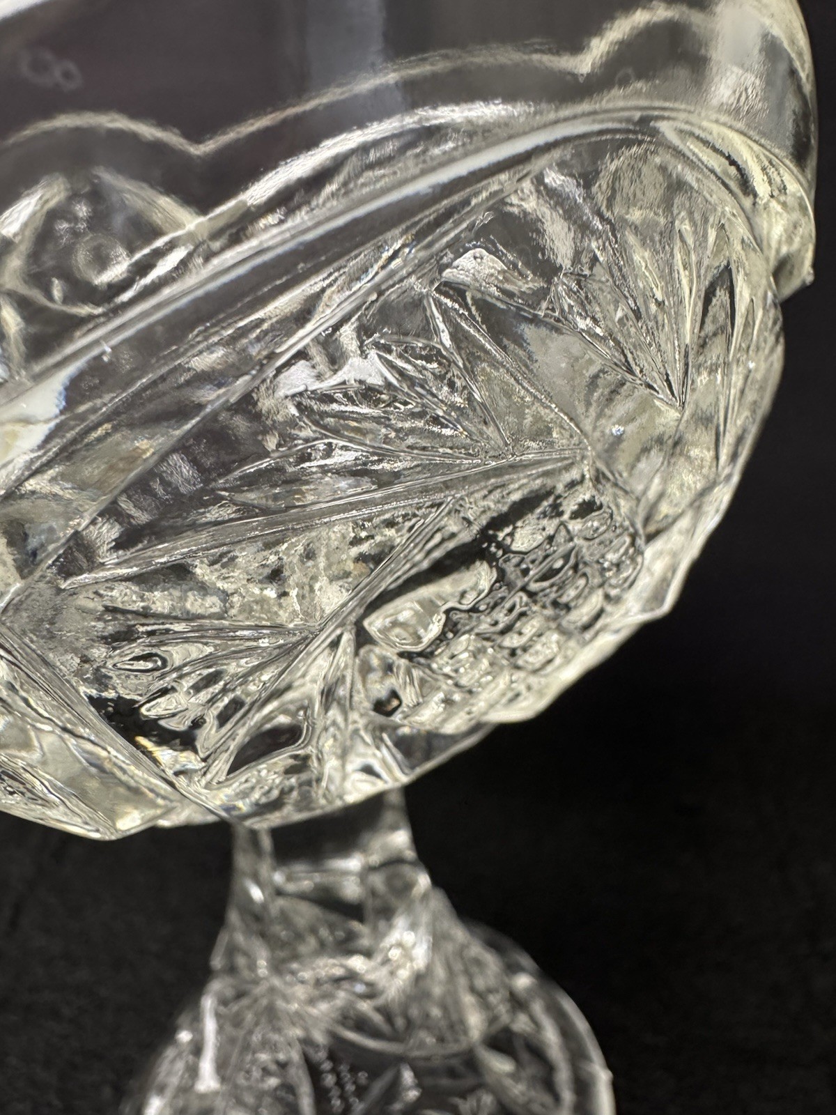 Vintage 1920’s/30’s Depression Clear Glass Child’s Punch Bowl & 6 Cups Set
