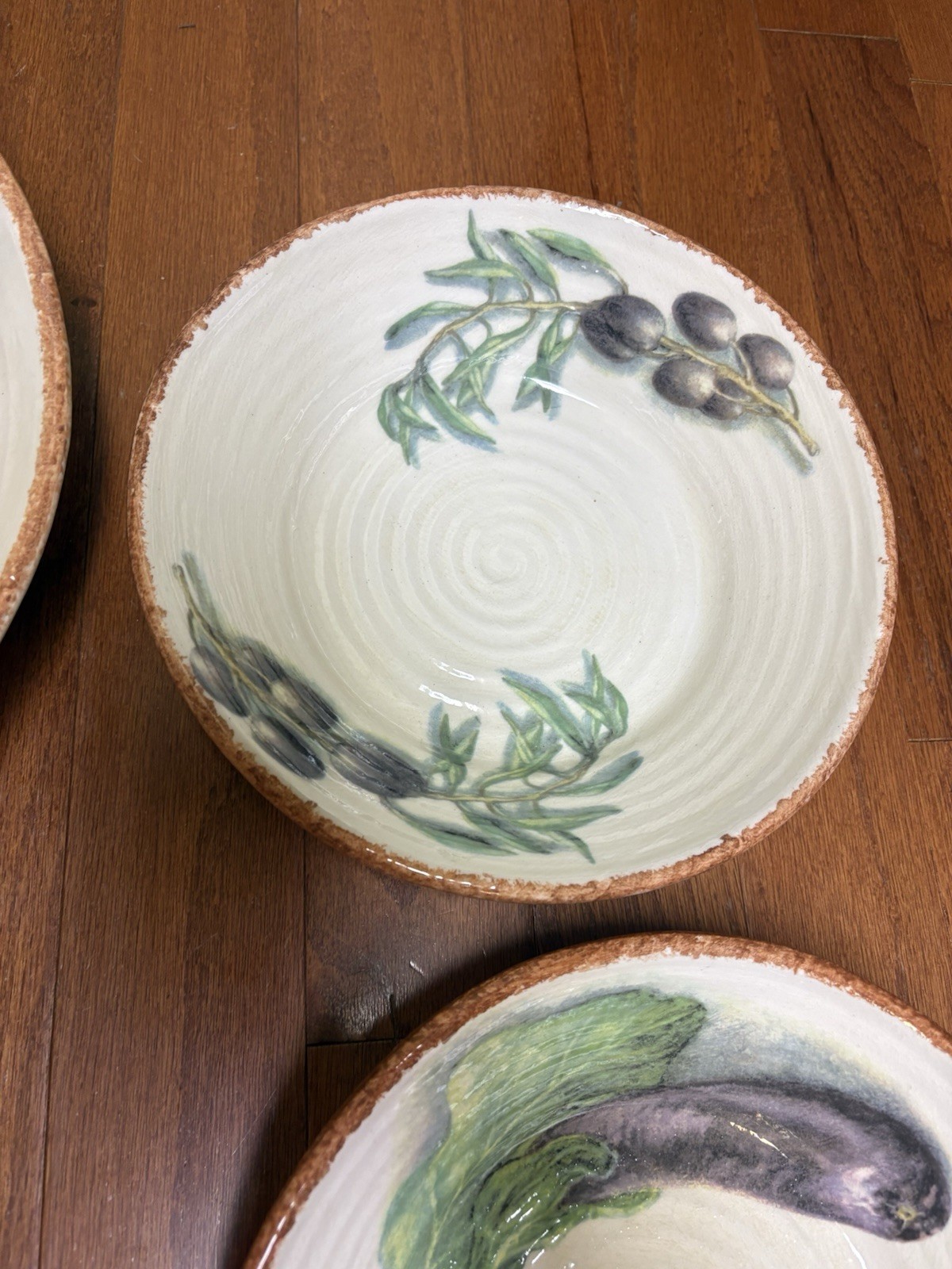 Williams Sonoma Jardin Potager 5 Piece Set- 1 Large Serving 4 Pasta Bowls VTG