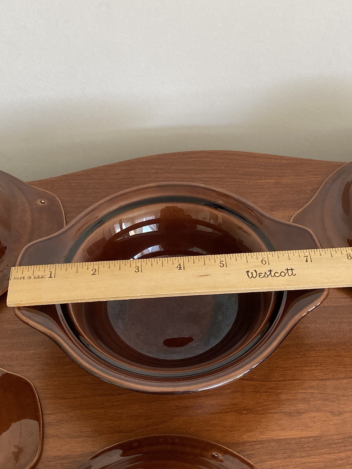 Set Of 6 Early California Brown Lugged Chowder Soup Bowls Vernon Kilns Vintage